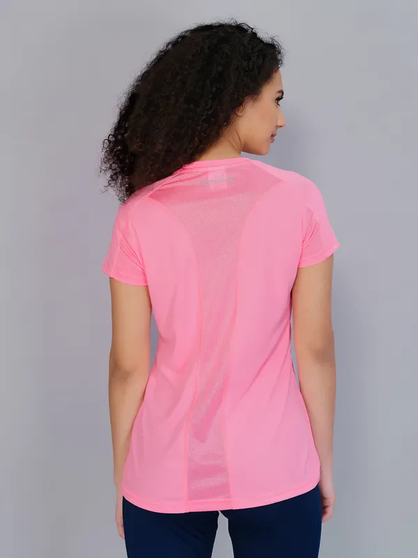 Women Solid Slim Fit Crew Neck T-shirt with TECHNO COOL - Image 3