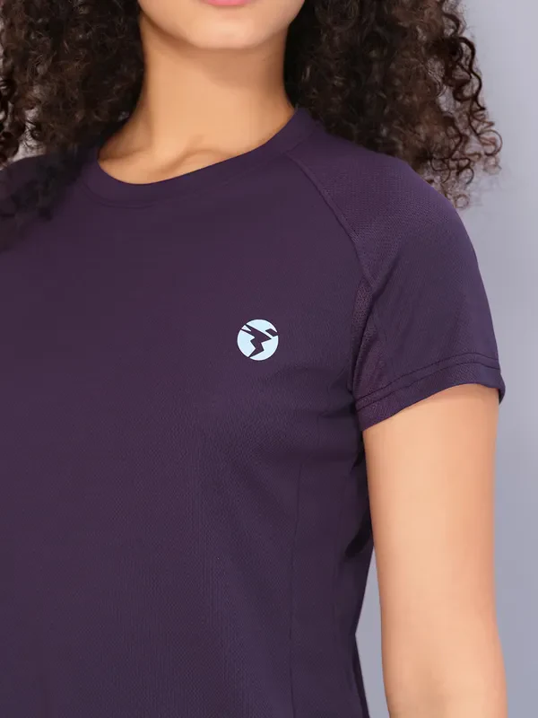 Women Solid Slim Fit Crew Neck T-shirt with TECHNO COOL - Image 6