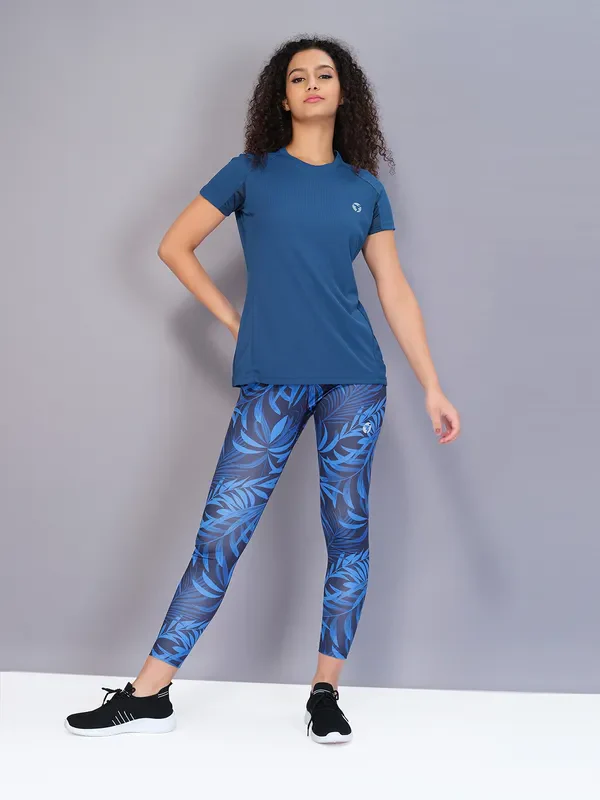Women Solid Slim Fit Crew Neck T-shirt with TECHNO COOL - Image 5