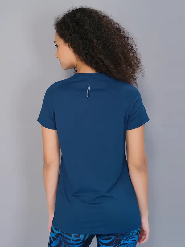 Women Printed Slim Fit Crew Neck T-shirt with TECHNO COOL - Image 3