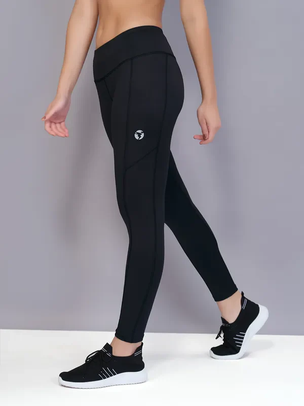 Women Solid Slim Fit Tights with ELASTO PLUS - Image 3