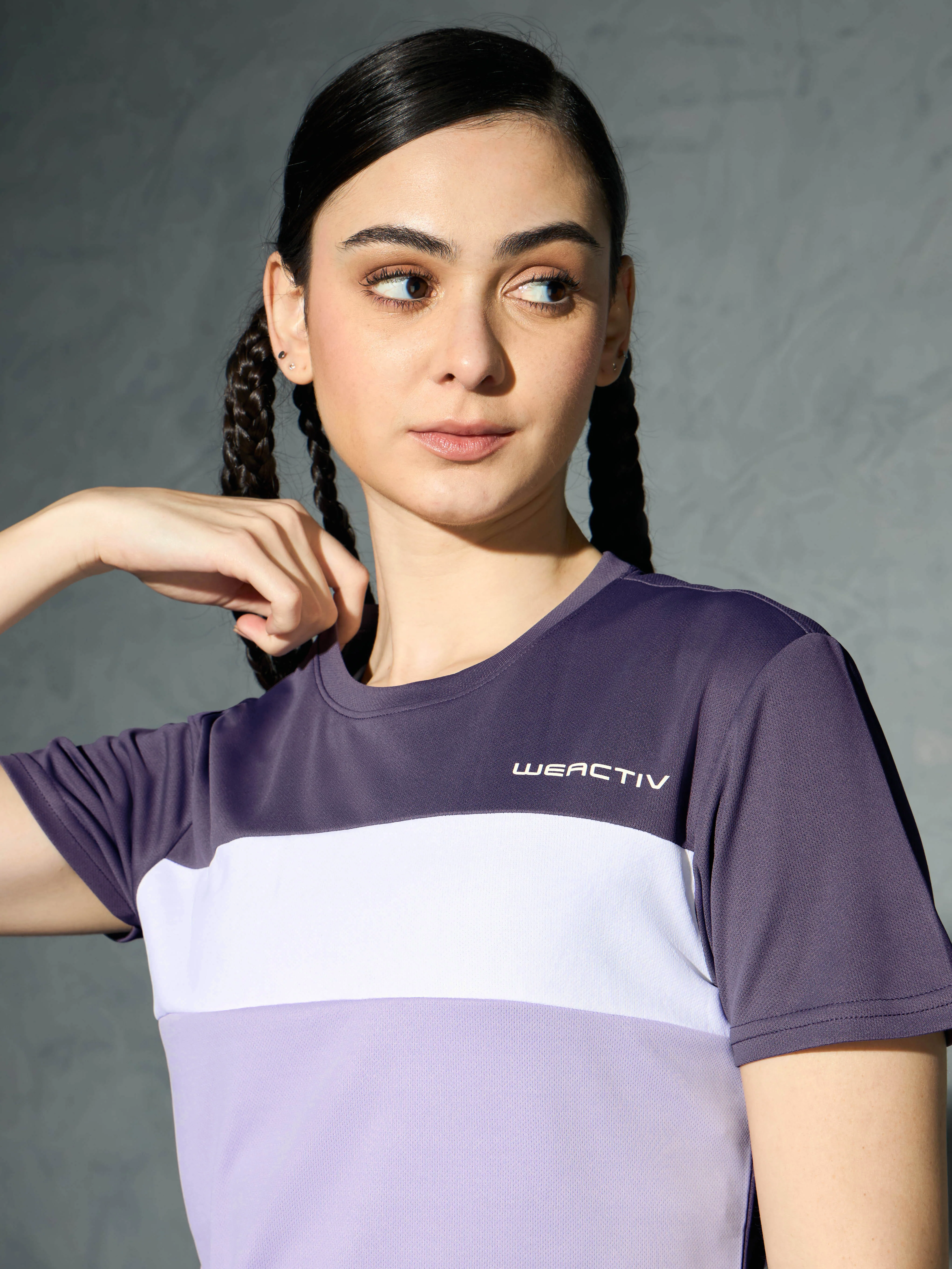 Women Colorblock Slim Fit Round Neck Sports T-shirt with TECHNOCOOL+ - Image 6