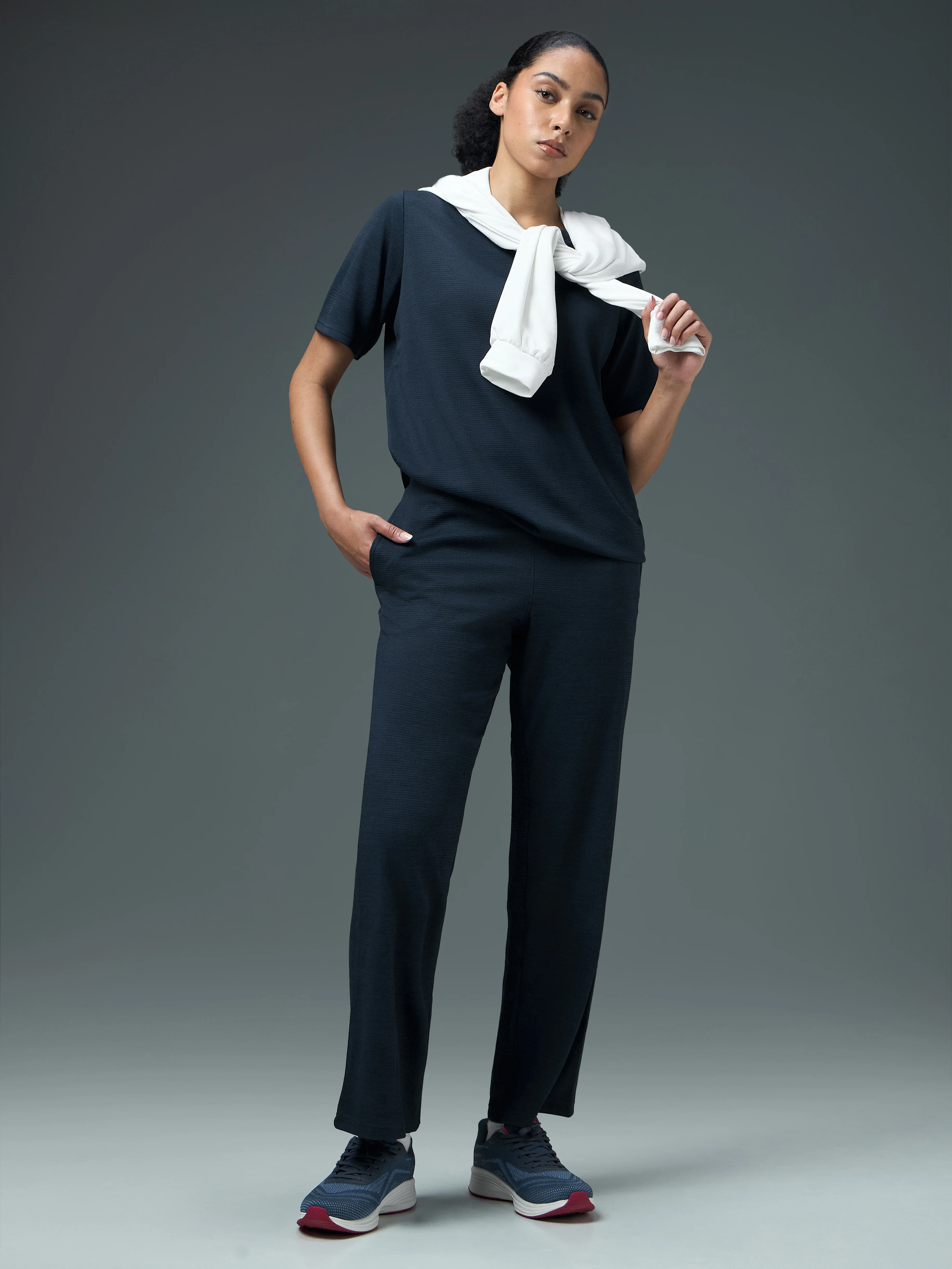 Women Cubic Melange Relaxed Fit Co-ord Set with DOUBLE COOL - Image 6