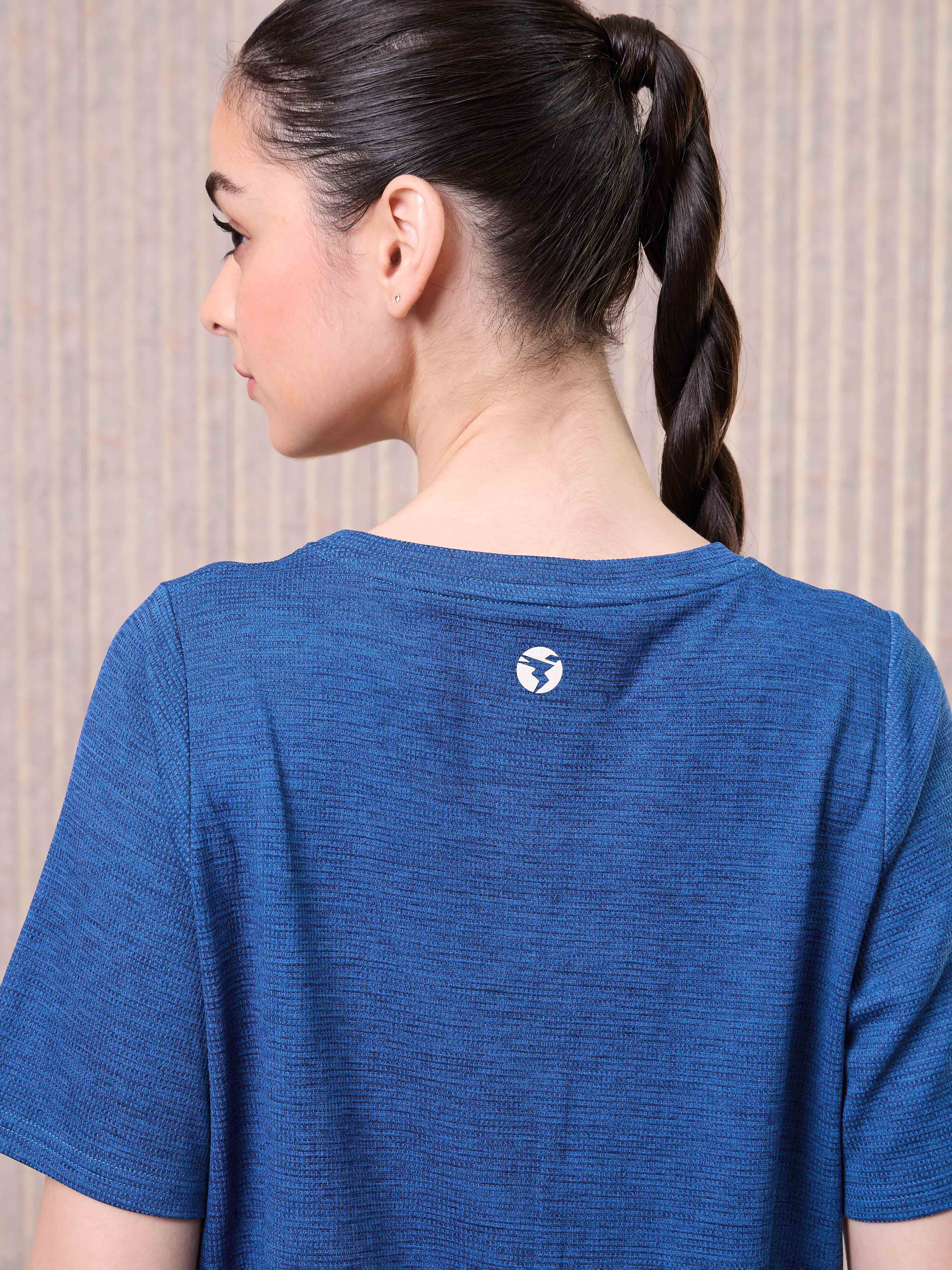 Women Cubic Melange Relaxed Fit Round Neck T-shirt with DOUBLE COOL - Image 6