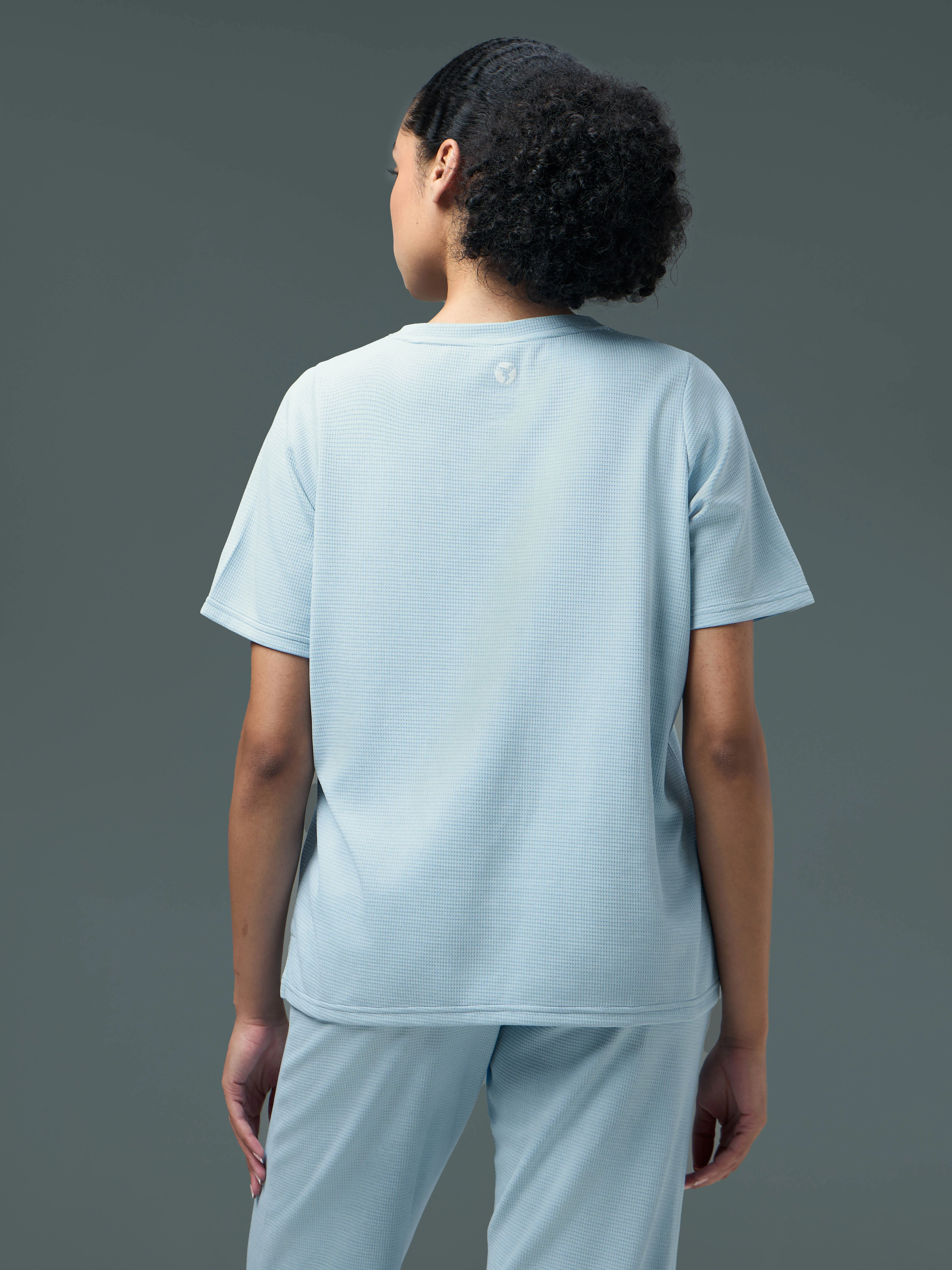 Women Cubic Melange Relaxed Fit Round Neck T-shirt with DOUBLE COOL - Image 3