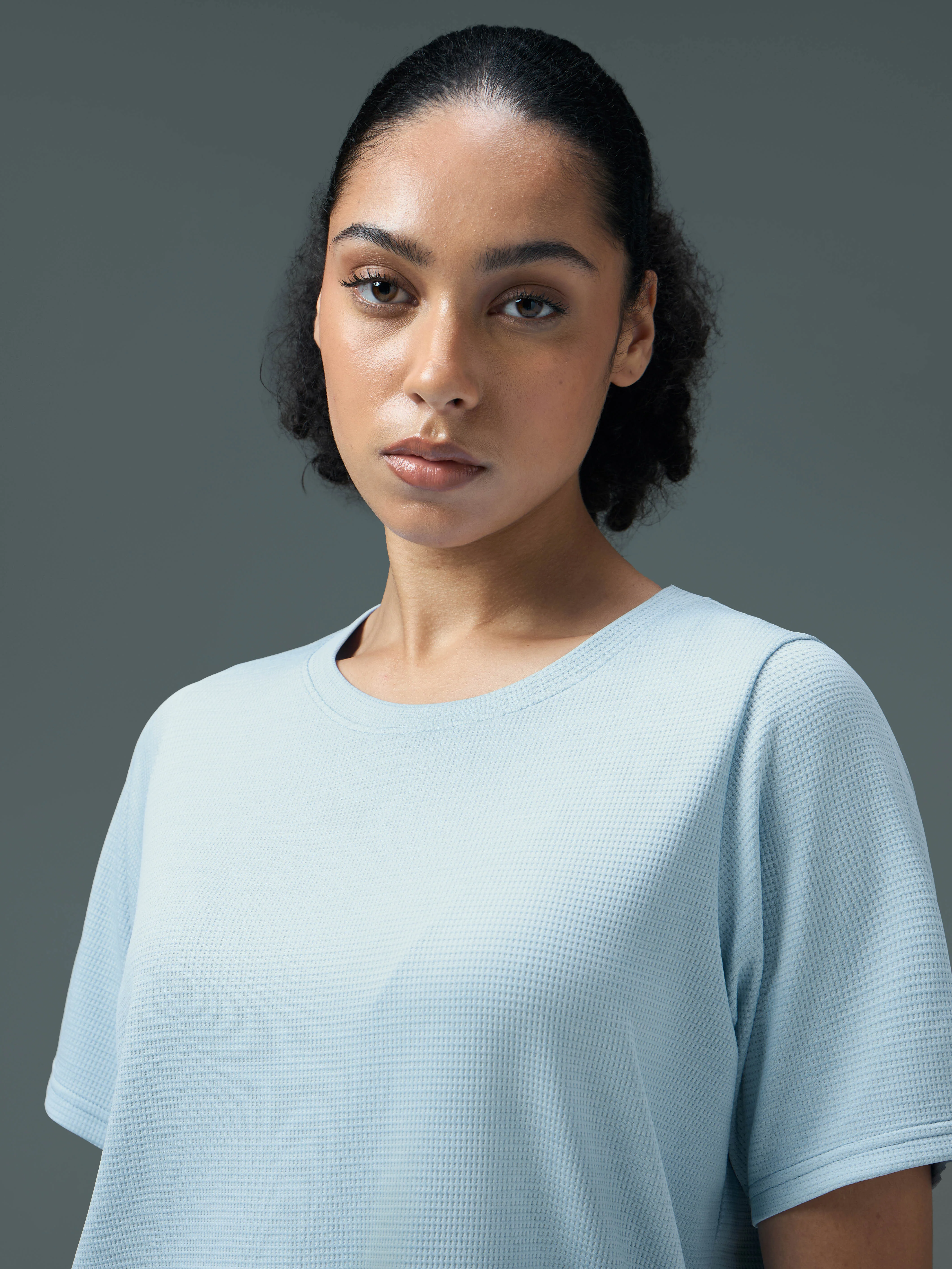 Women Cubic Melange Relaxed Fit Round Neck T-shirt with DOUBLE COOL - Image 9