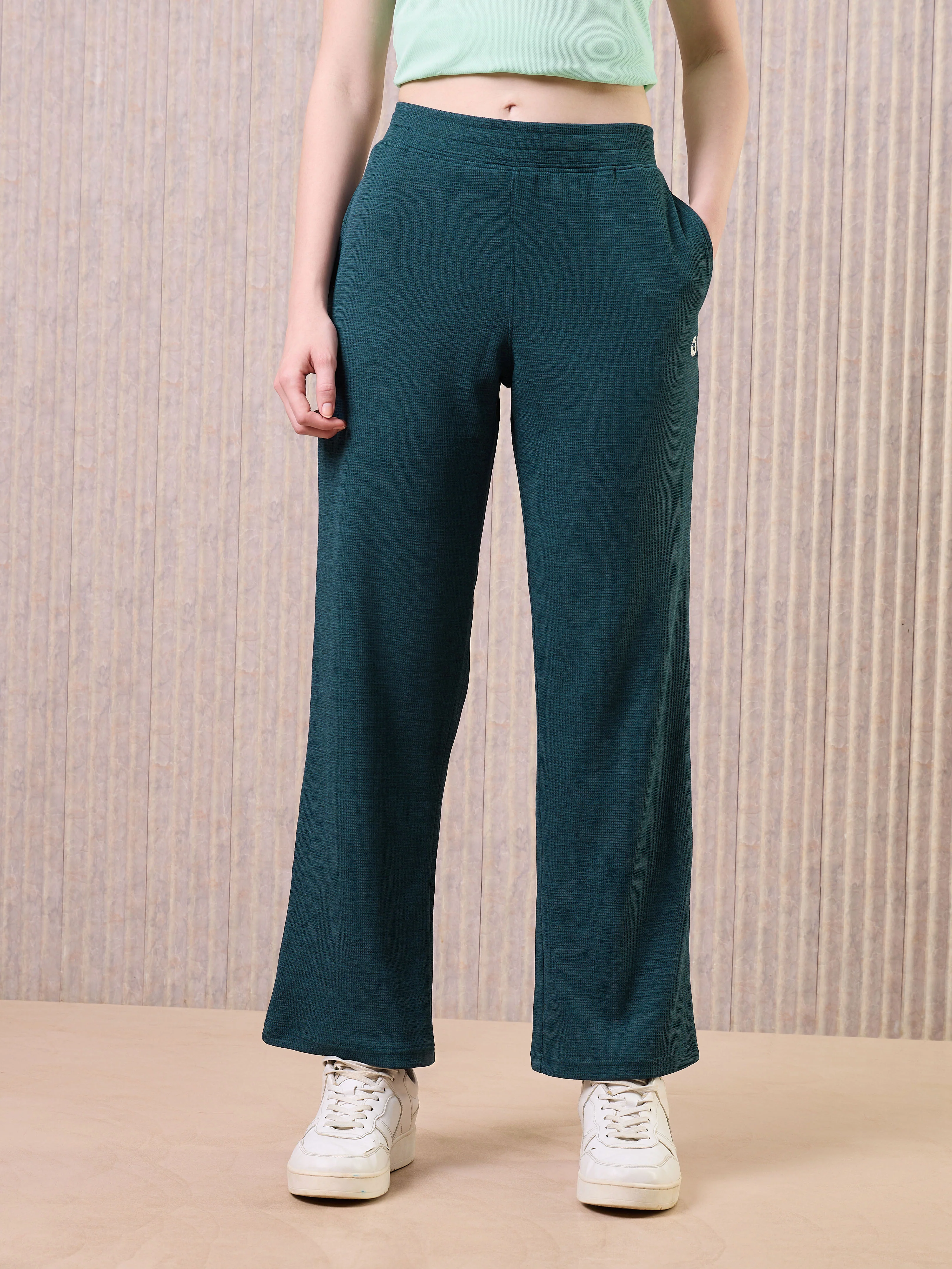 Women Cubic Melange Relaxed Fit Trackpants with DOUBLE COOL - Image 2
