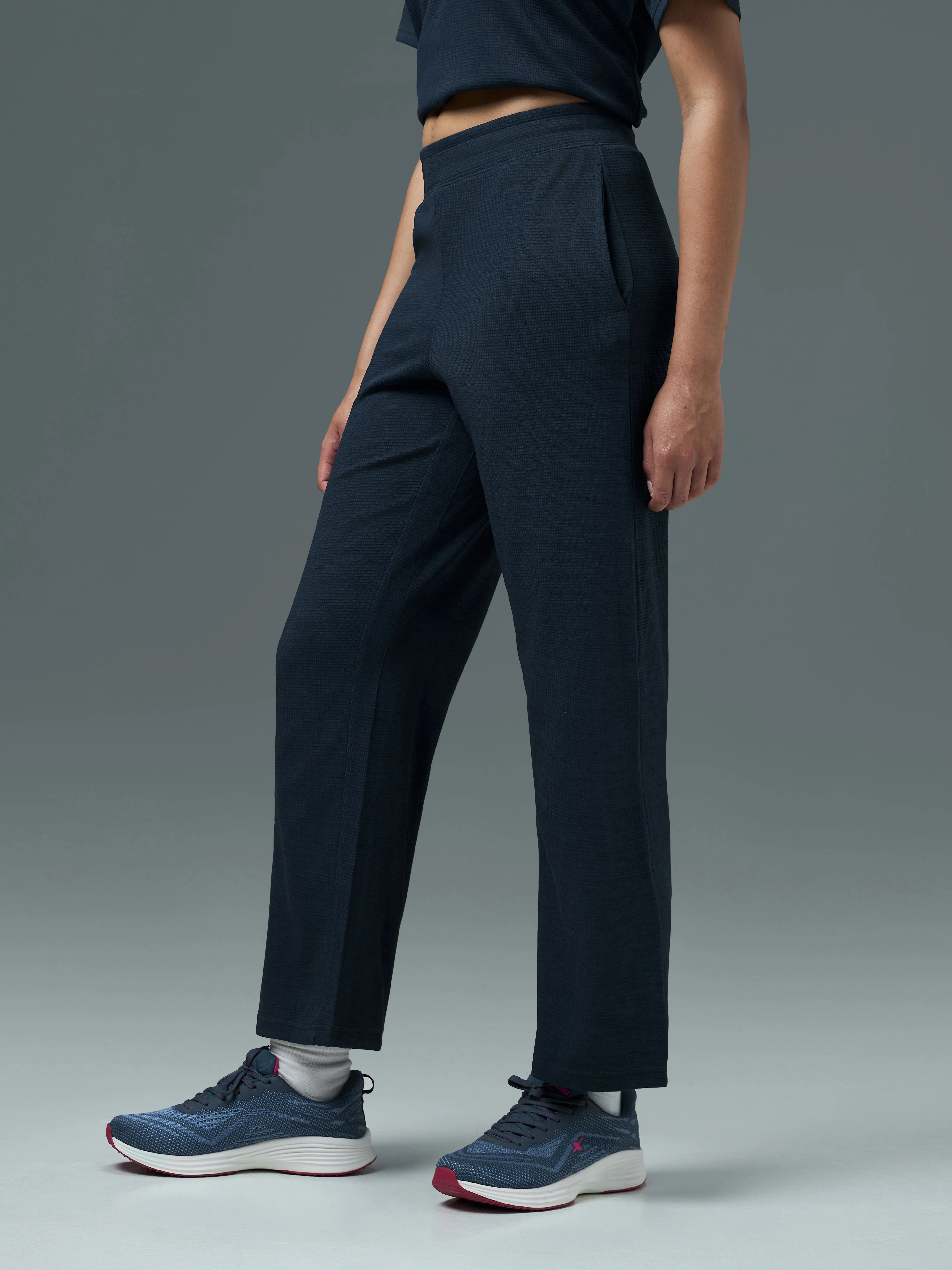 Women Cubic Melange Relaxed Fit Trackpants with DOUBLE COOL - Image 4