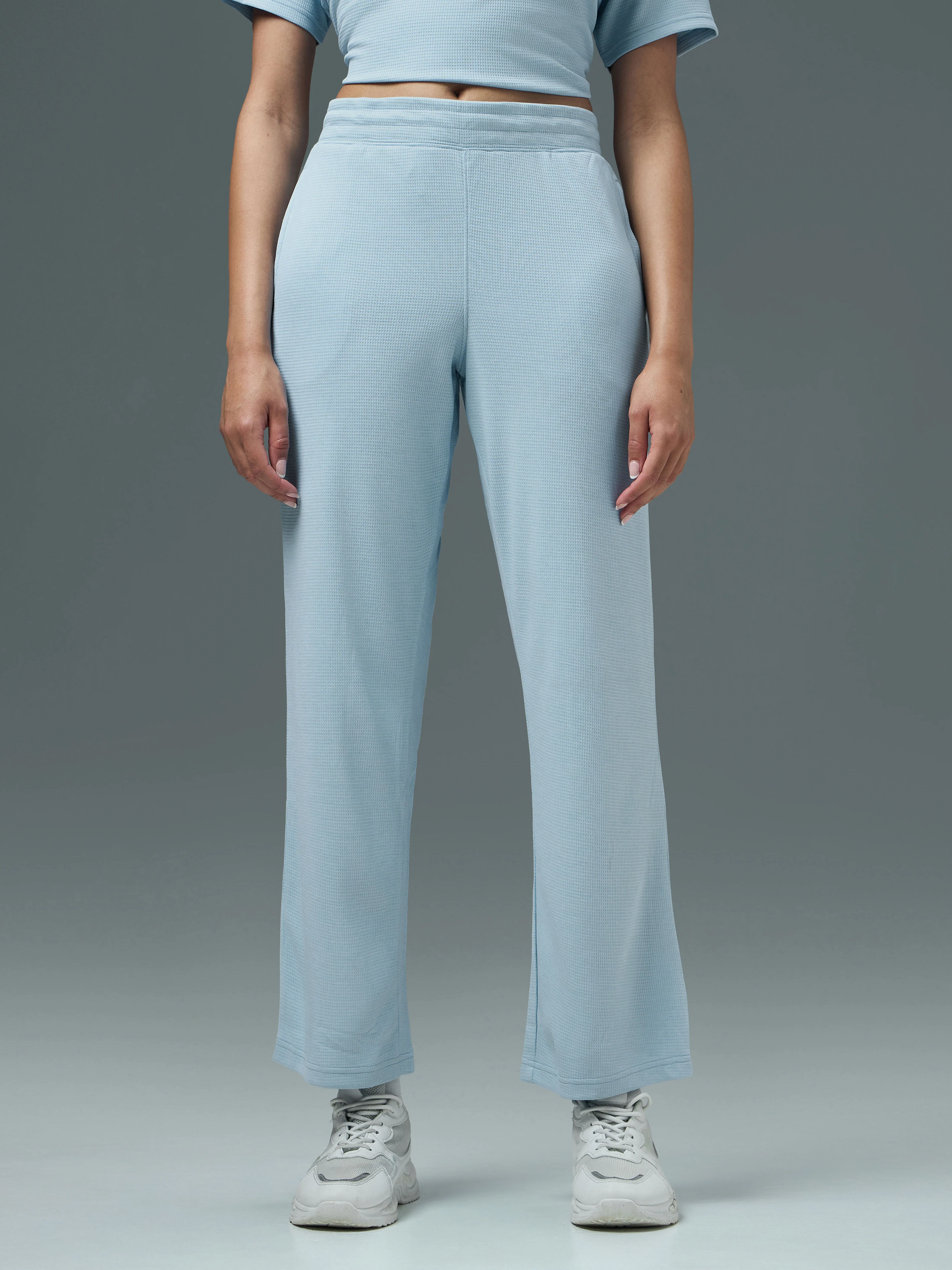 Women Cubic Melange Relaxed Fit Trackpants with DOUBLE COOL - Image 2
