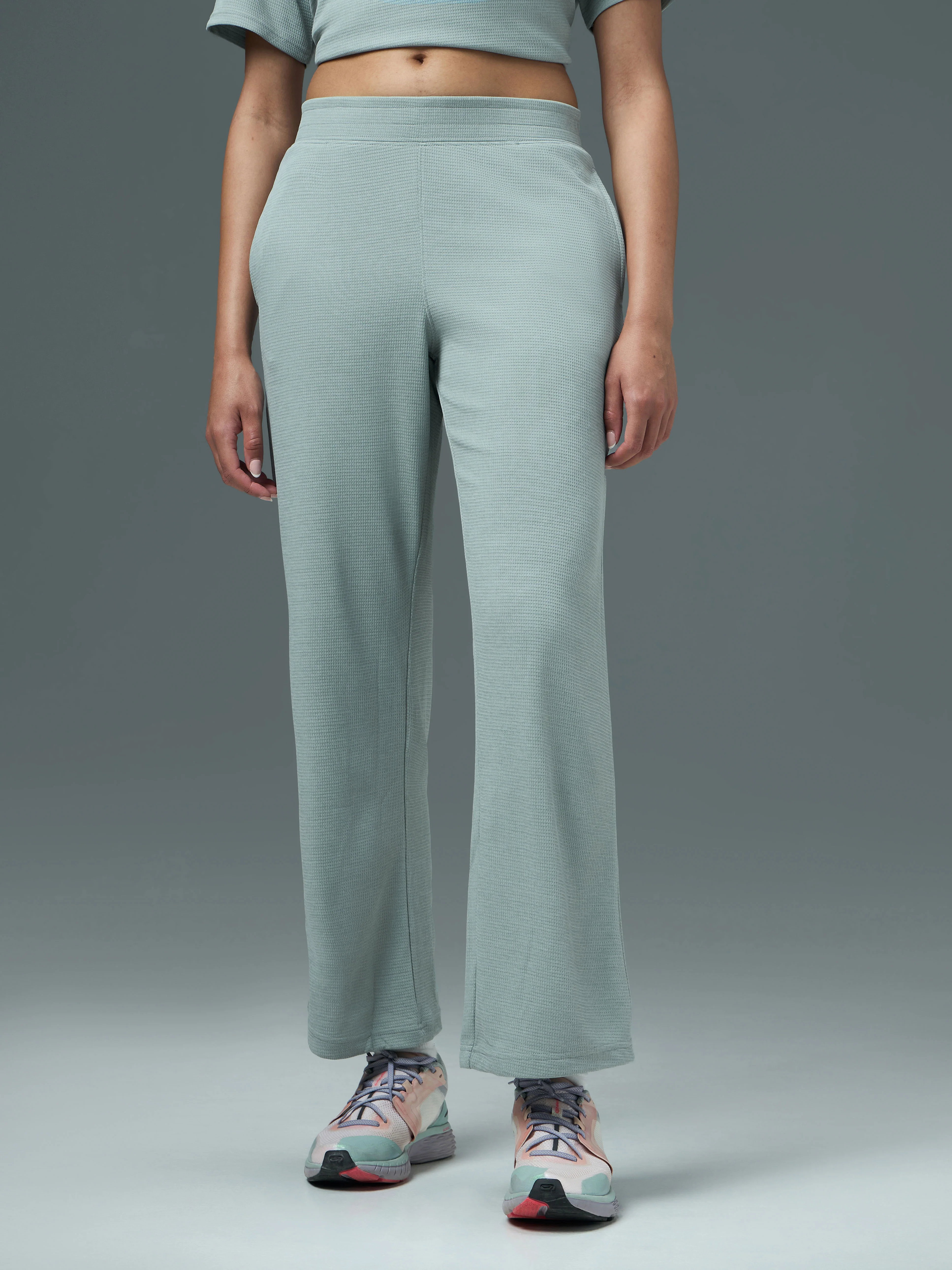 Women Cubic Melange Relaxed Fit Trackpants with DOUBLE COOL - Image 2