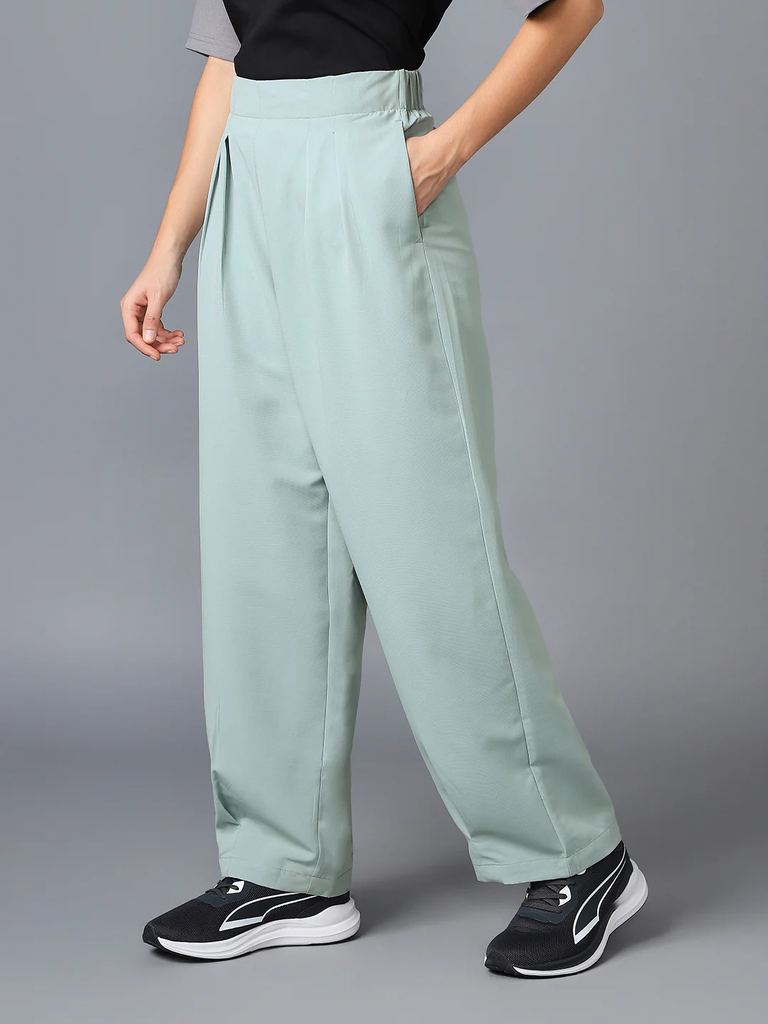 Women Korean Style Baggy Pants Wide Leg Trousers with TECHNOLITE - Image 3