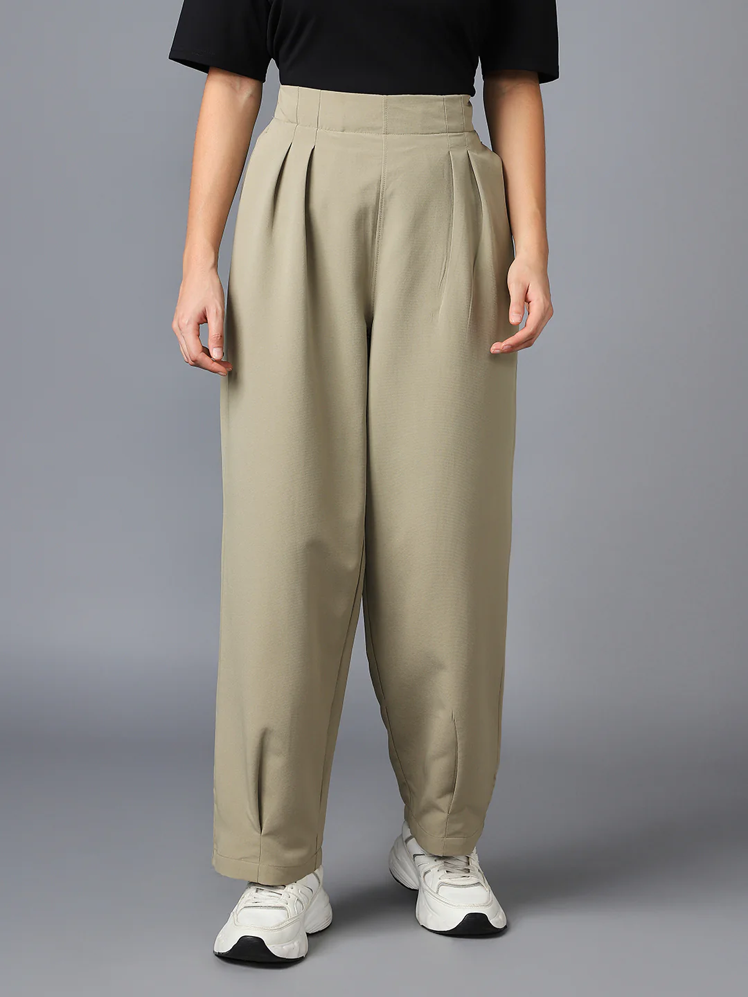 Women Korean Style Baggy Pants Wide Leg Trousers with TECHNOLITE - Image 2