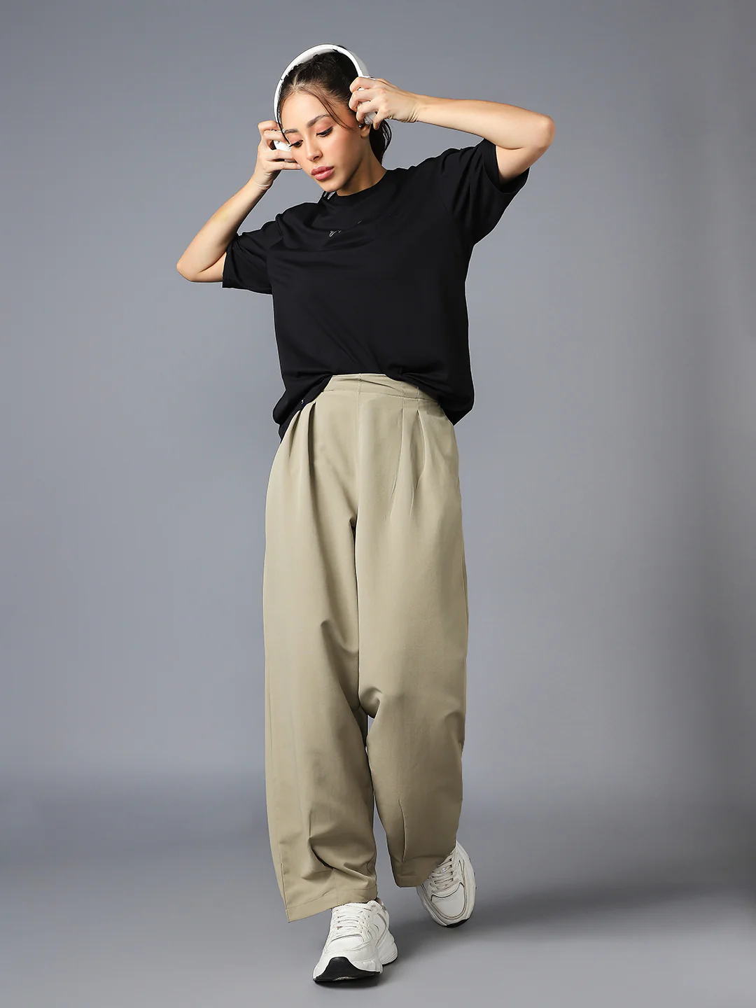 Women Korean Style Baggy Pants Wide Leg Trousers with TECHNOLITE - Image 5