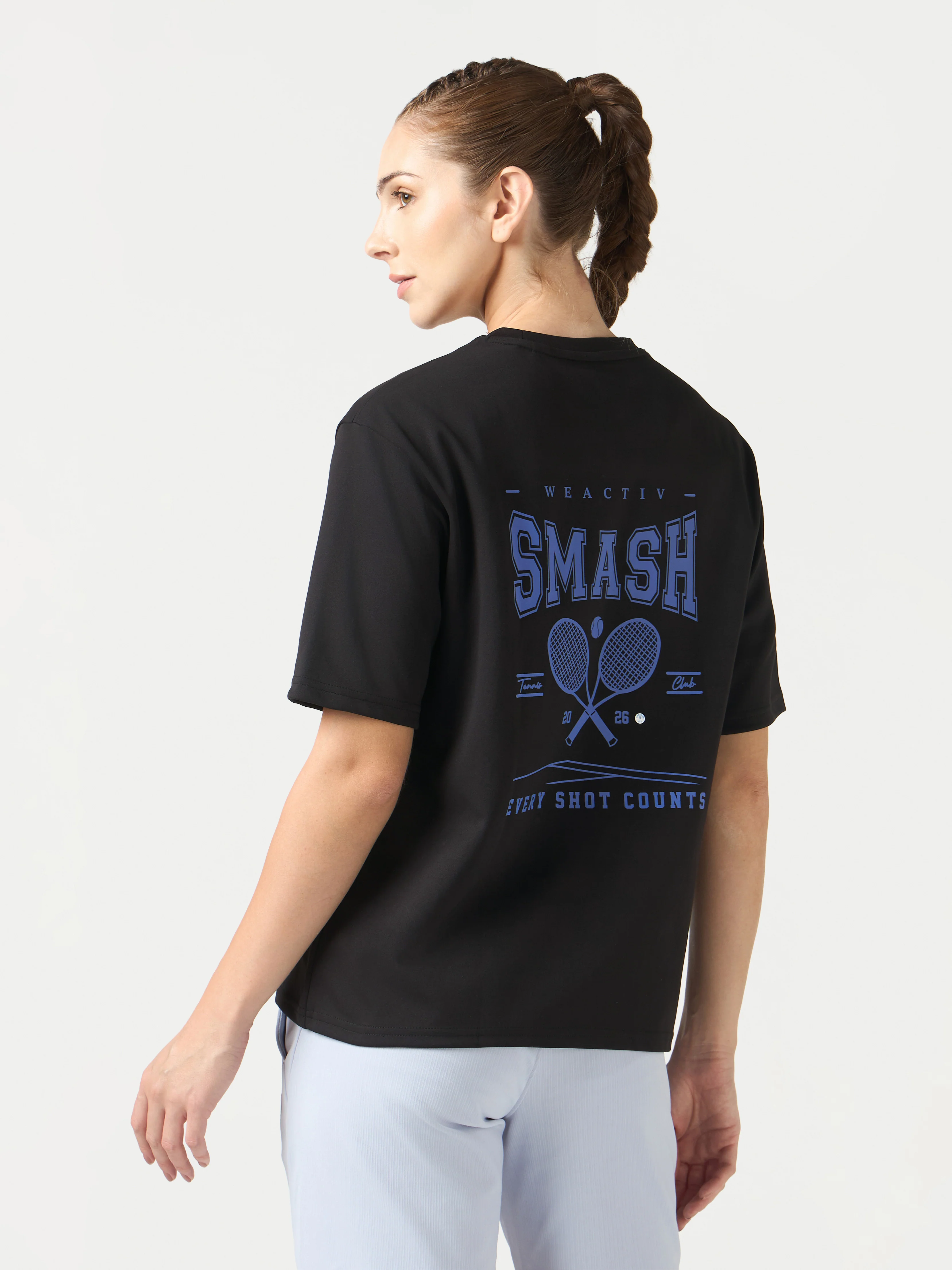 Women Oversized Back Print T-Shirt with Elastoplus - Image 3