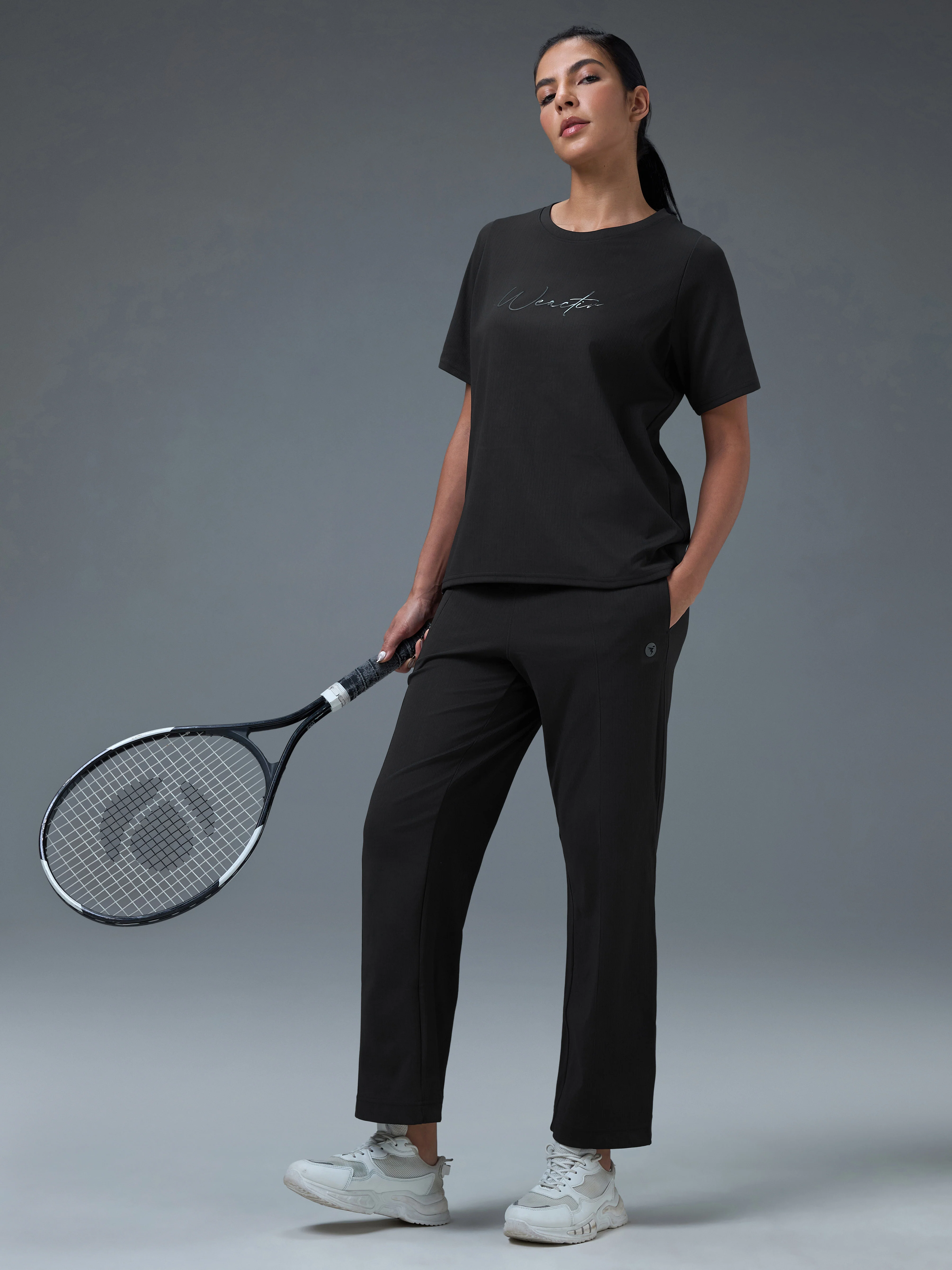 Women Printed Relaxed Fit Round Neck Sports Tee with ELASTO PLUS - Image 6