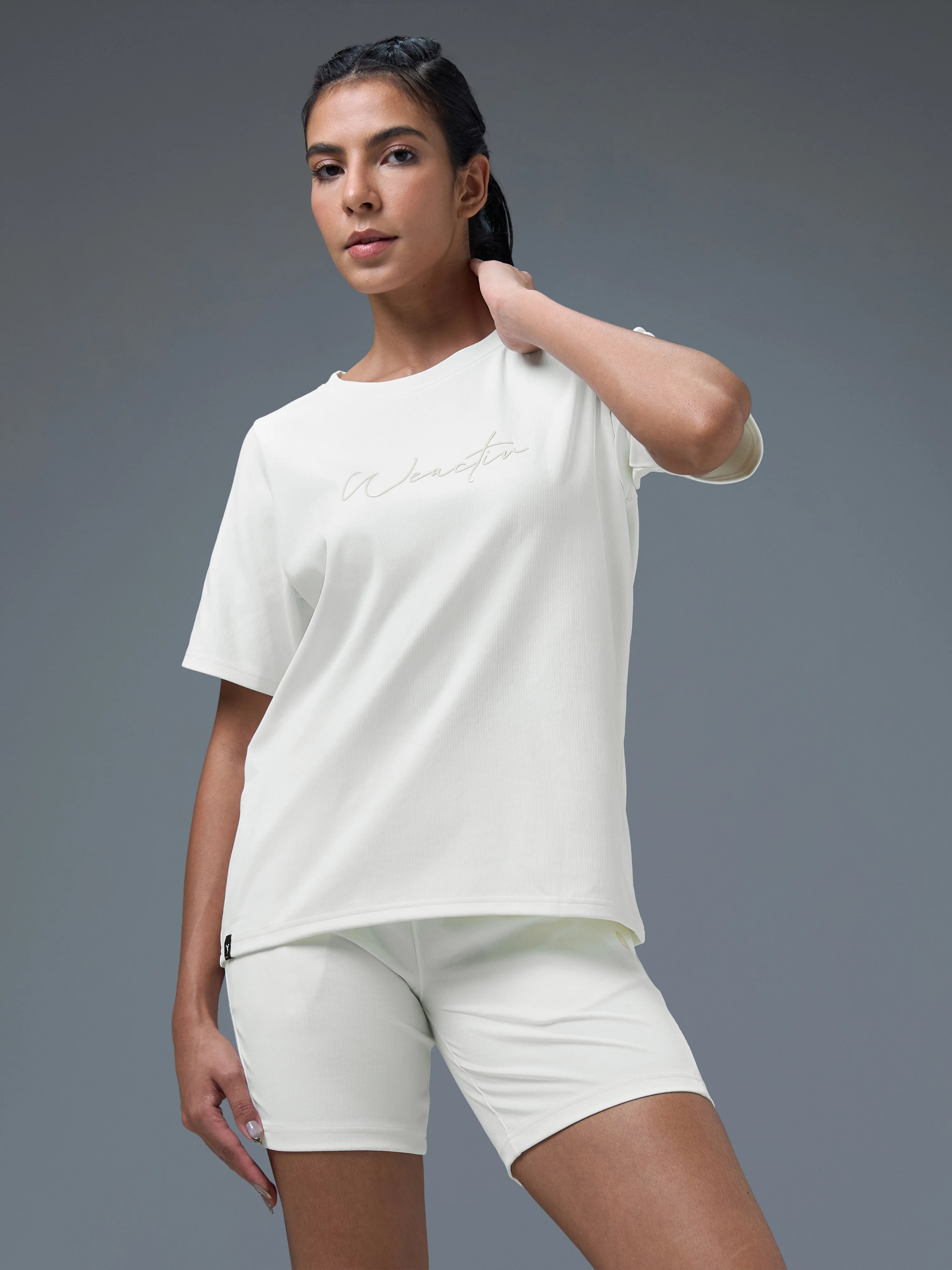 Women Printed Relaxed Fit Round Neck Sports Tee with ELASTO PLUS - Image 2
