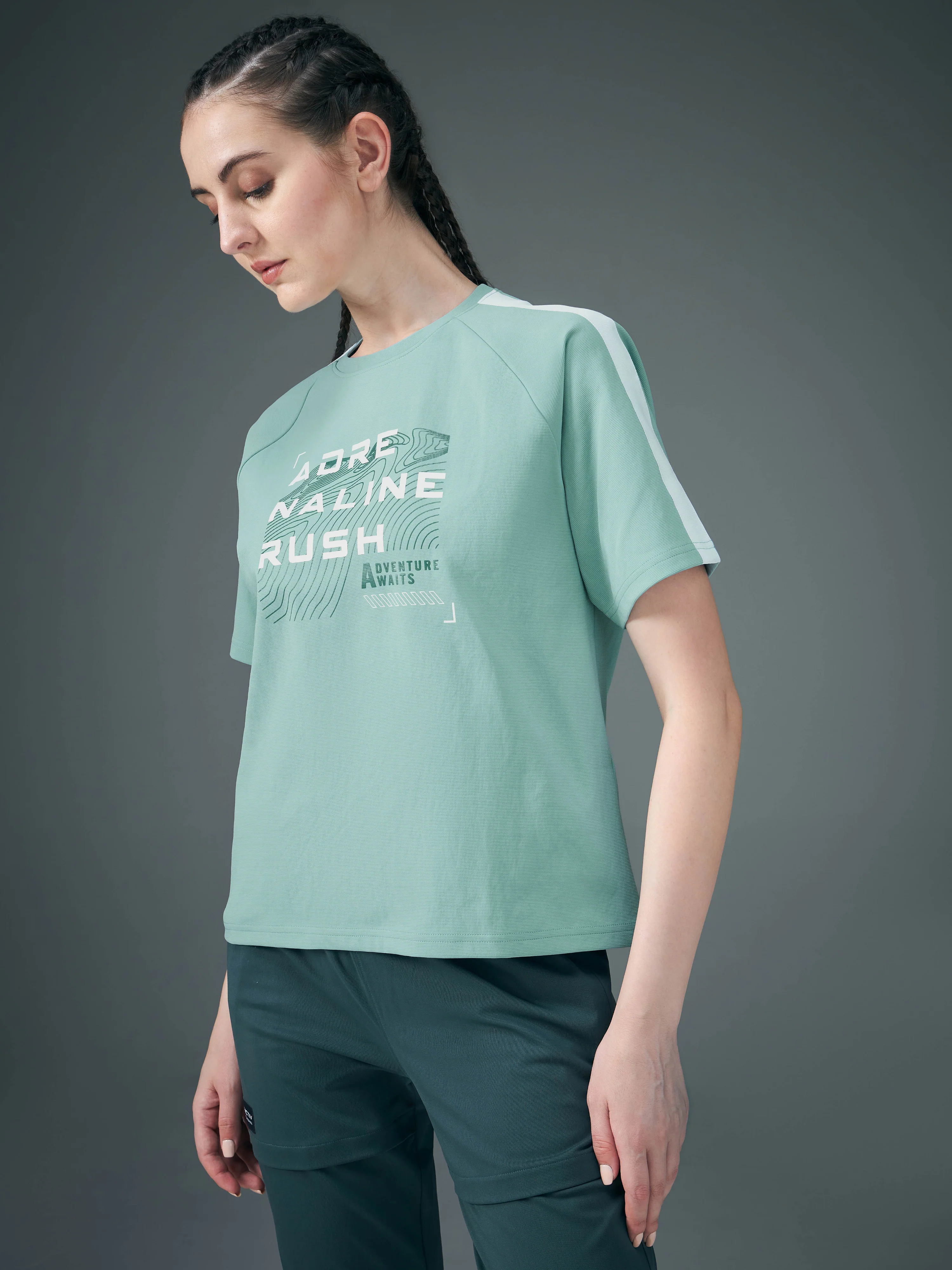 Women Printed Relaxed Fit Round Neck T-shirt with ELASTOPLUS - Image 3