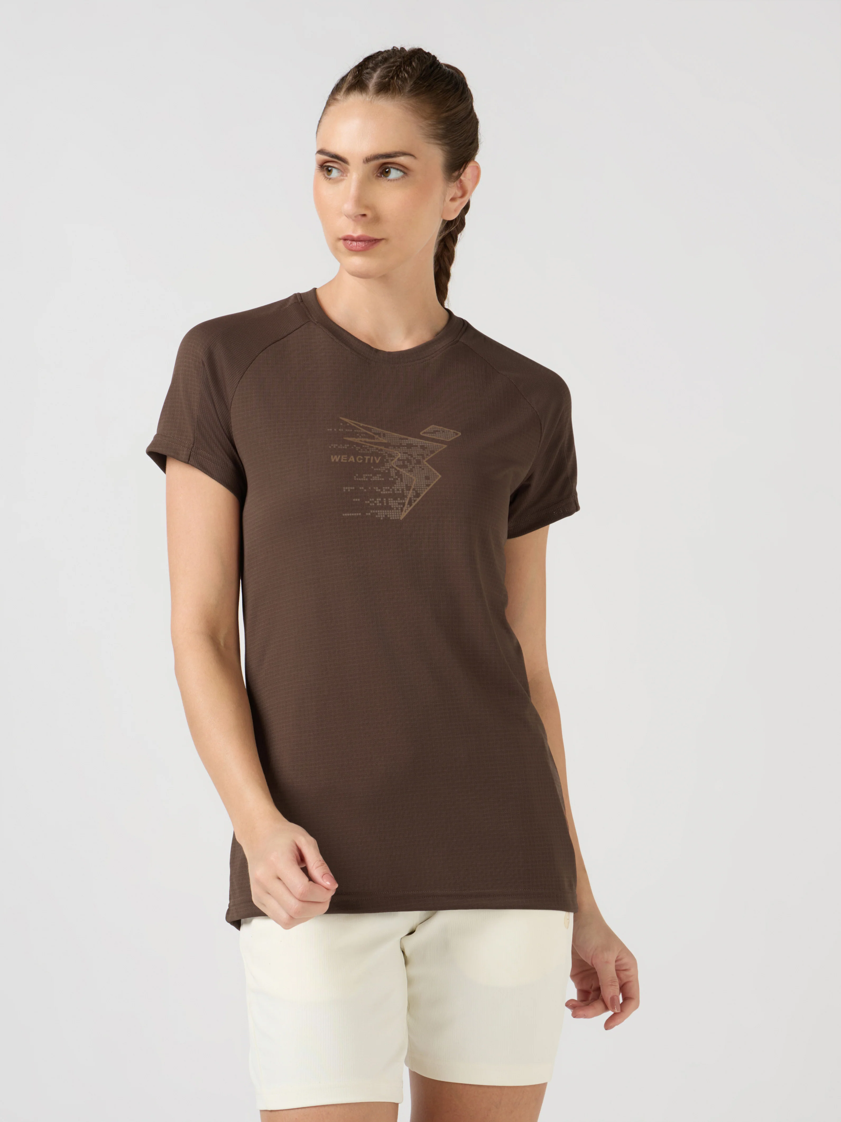 Women Printed Slim Fit Round Neck Sports Tee with TECHNOCOOL+ - Image 2