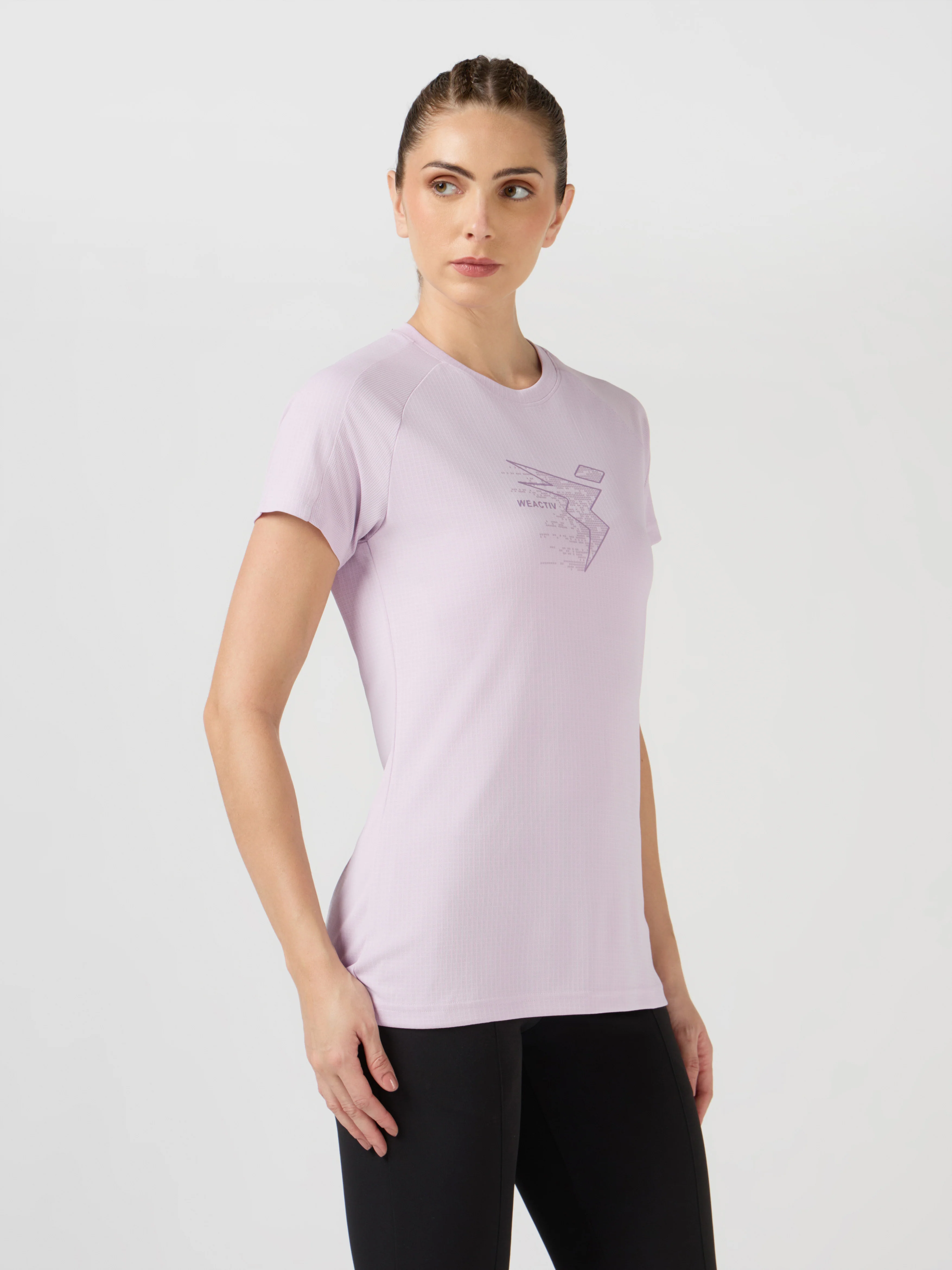 Women Printed Slim Fit Round Neck Sports Tee with TECHNOCOOL+ - Image 4