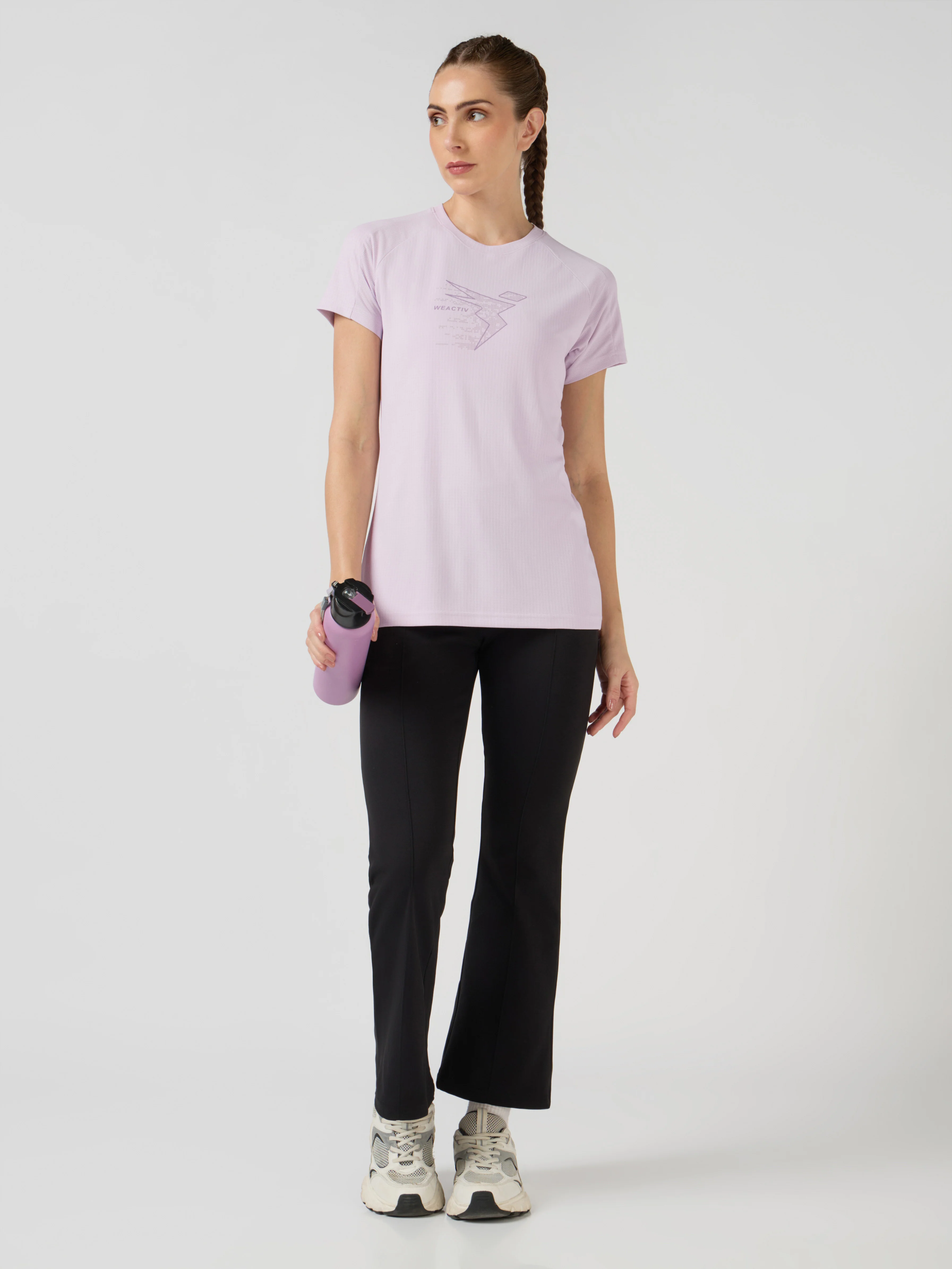 Women Printed Slim Fit Round Neck Sports Tee with TECHNOCOOL+ - Image 8