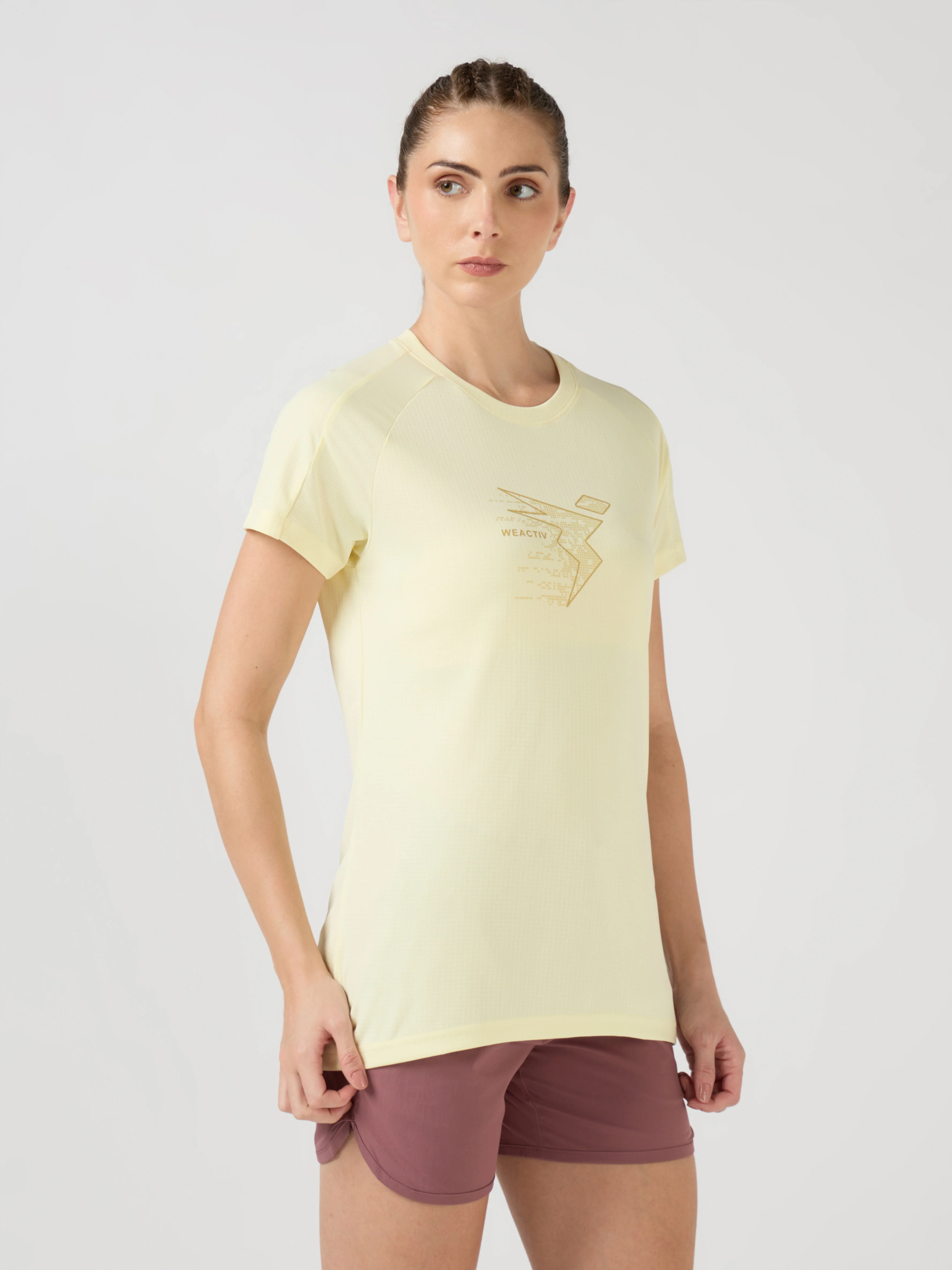 Women Printed Slim Fit Round Neck Sports Tee with TECHNOCOOL+ - Image 4
