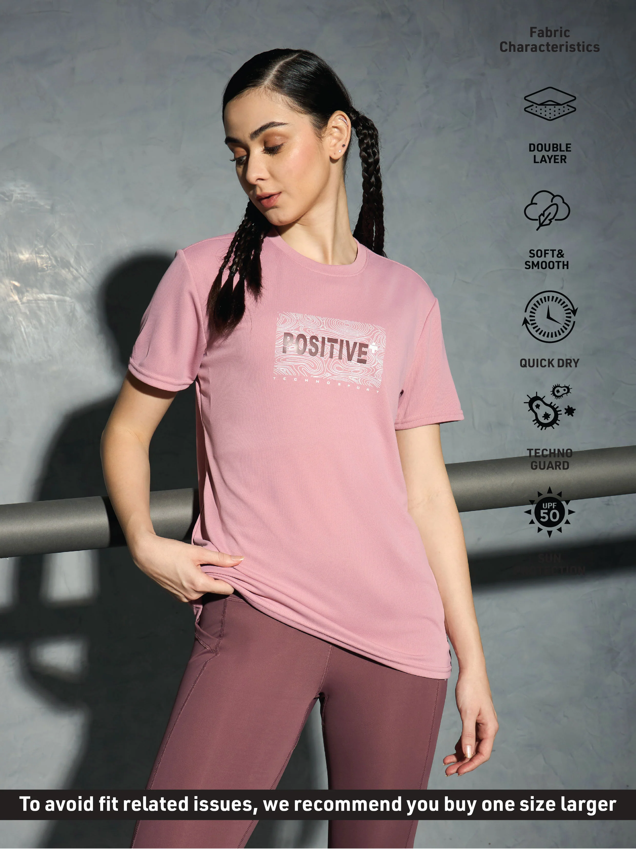 Women Printed Slim Fit Round Neck T-shirt with TECHNOCOOL+ - Image 4