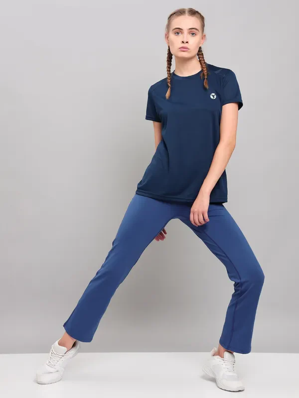 Women Solid Straight Pants with ELASTO PLUS - Image 2