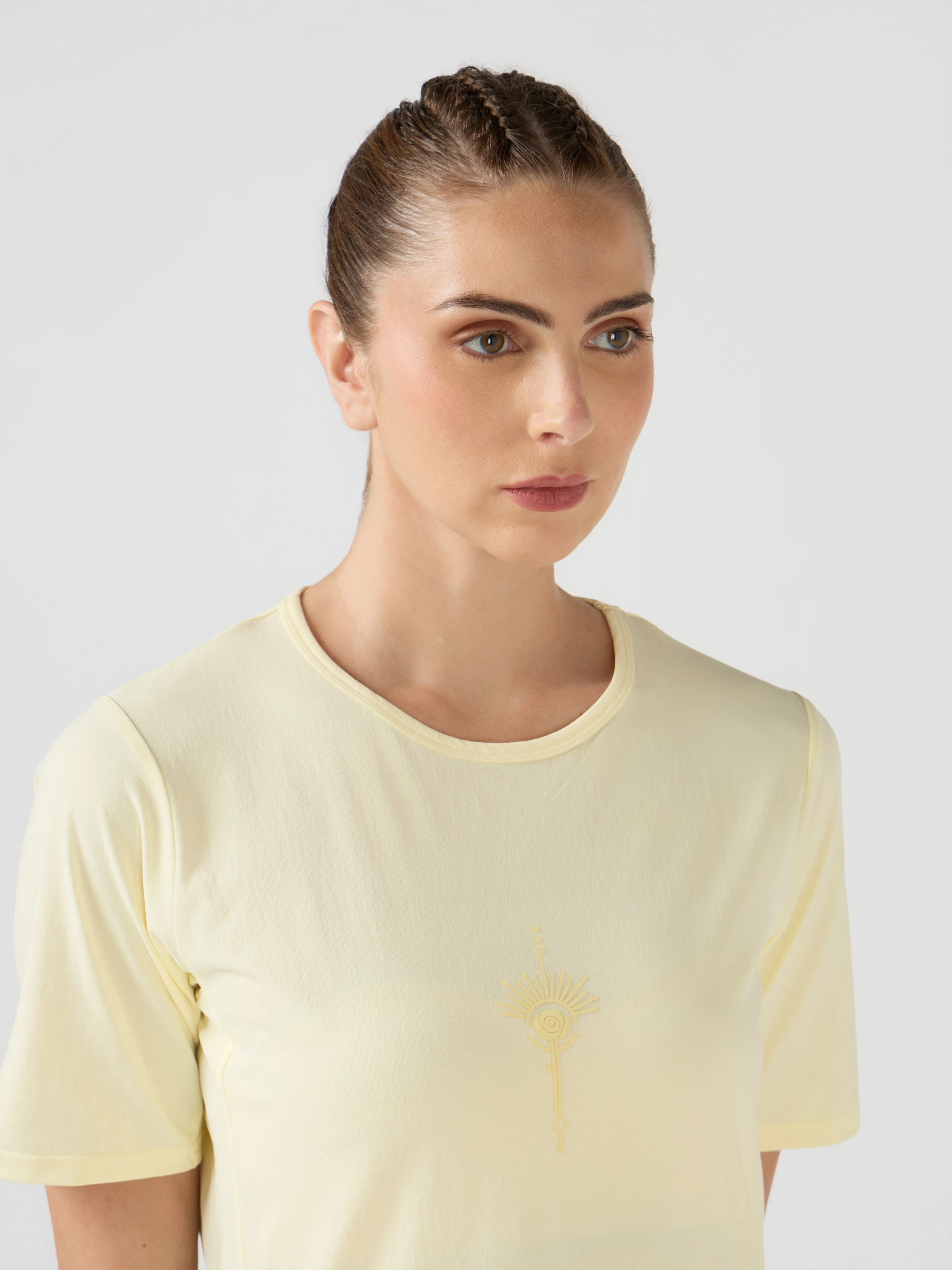 Women Slim Fit Mock Neck Solid T-shirt with COTFLEX - Image 5
