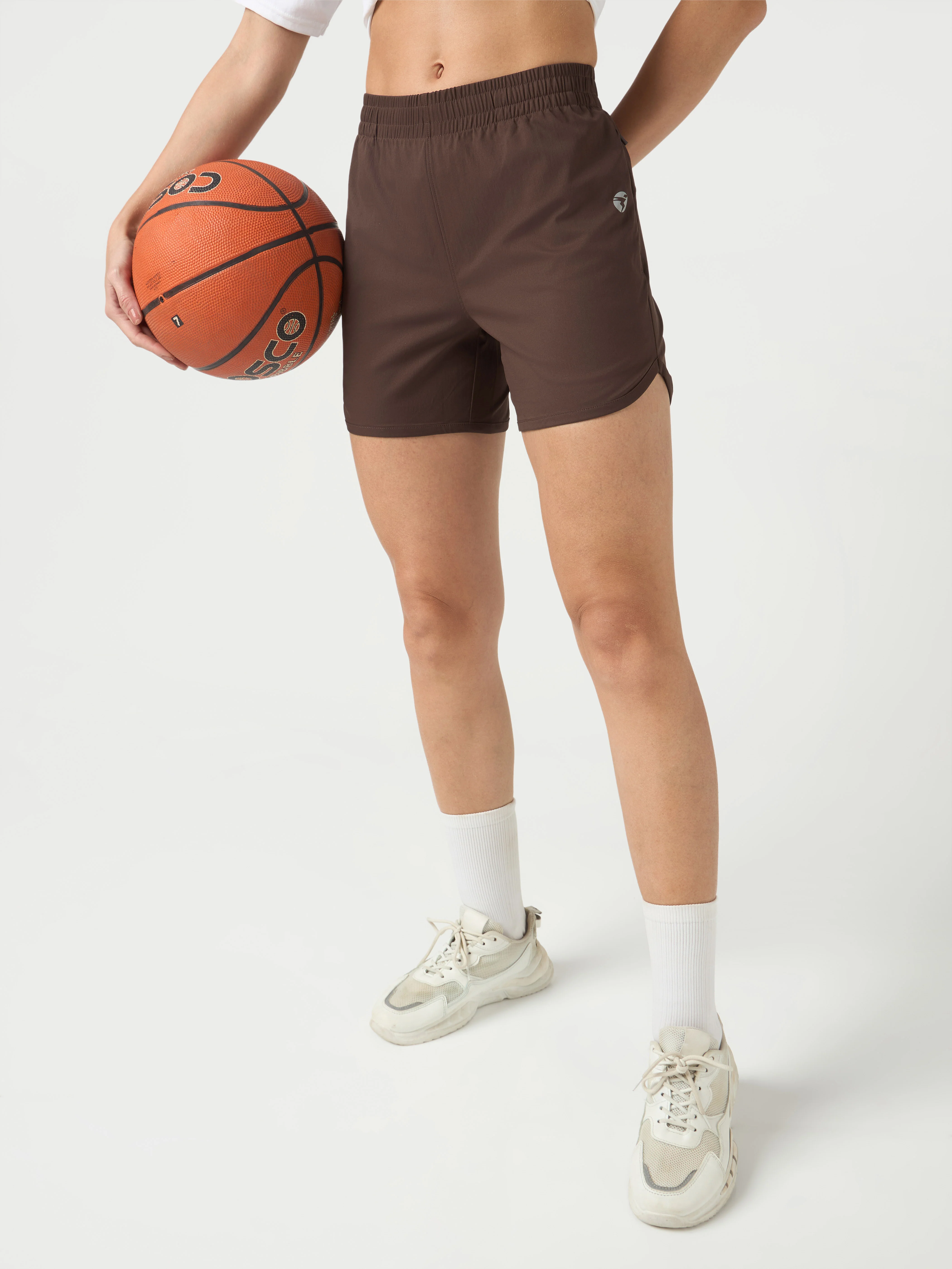 Women Solid Regular Fit Shorts with TS FLEXI
