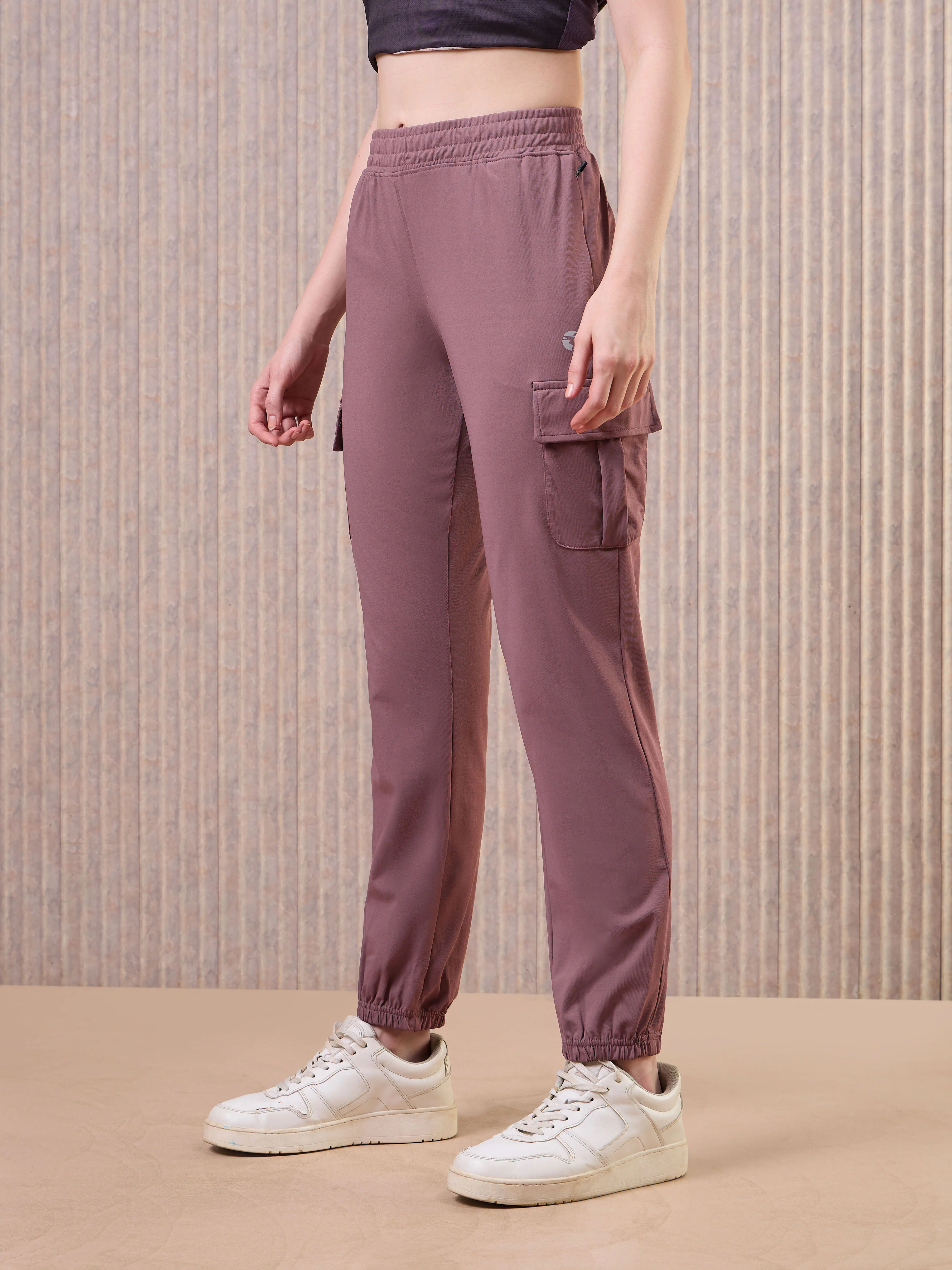 Women Solid Slim Fit Cargo Trackpants with TECHNO GUARD - Image 4