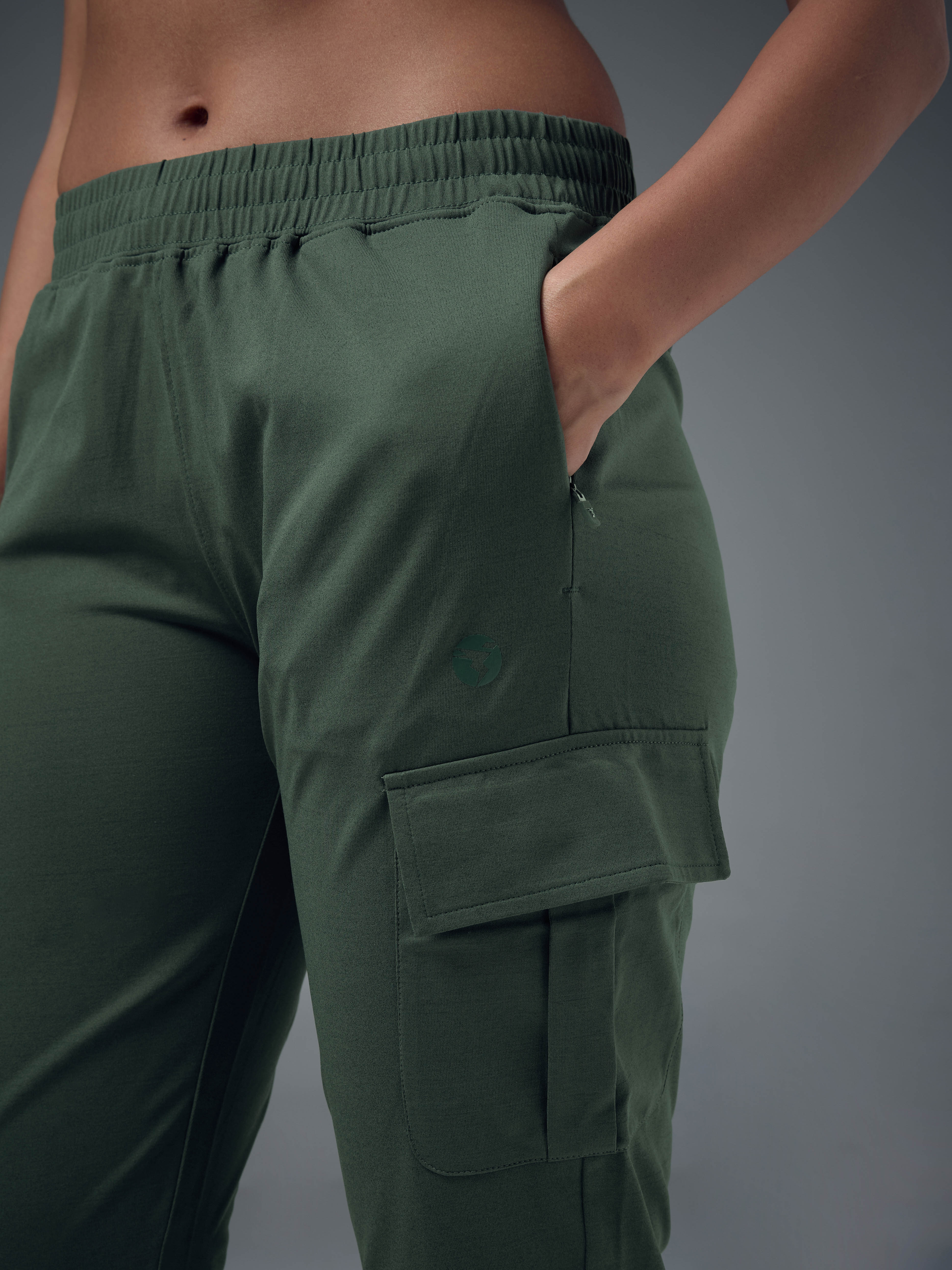 Women Solid Slim Fit Cargo Trackpants with TECHNO GUARD - Image 6