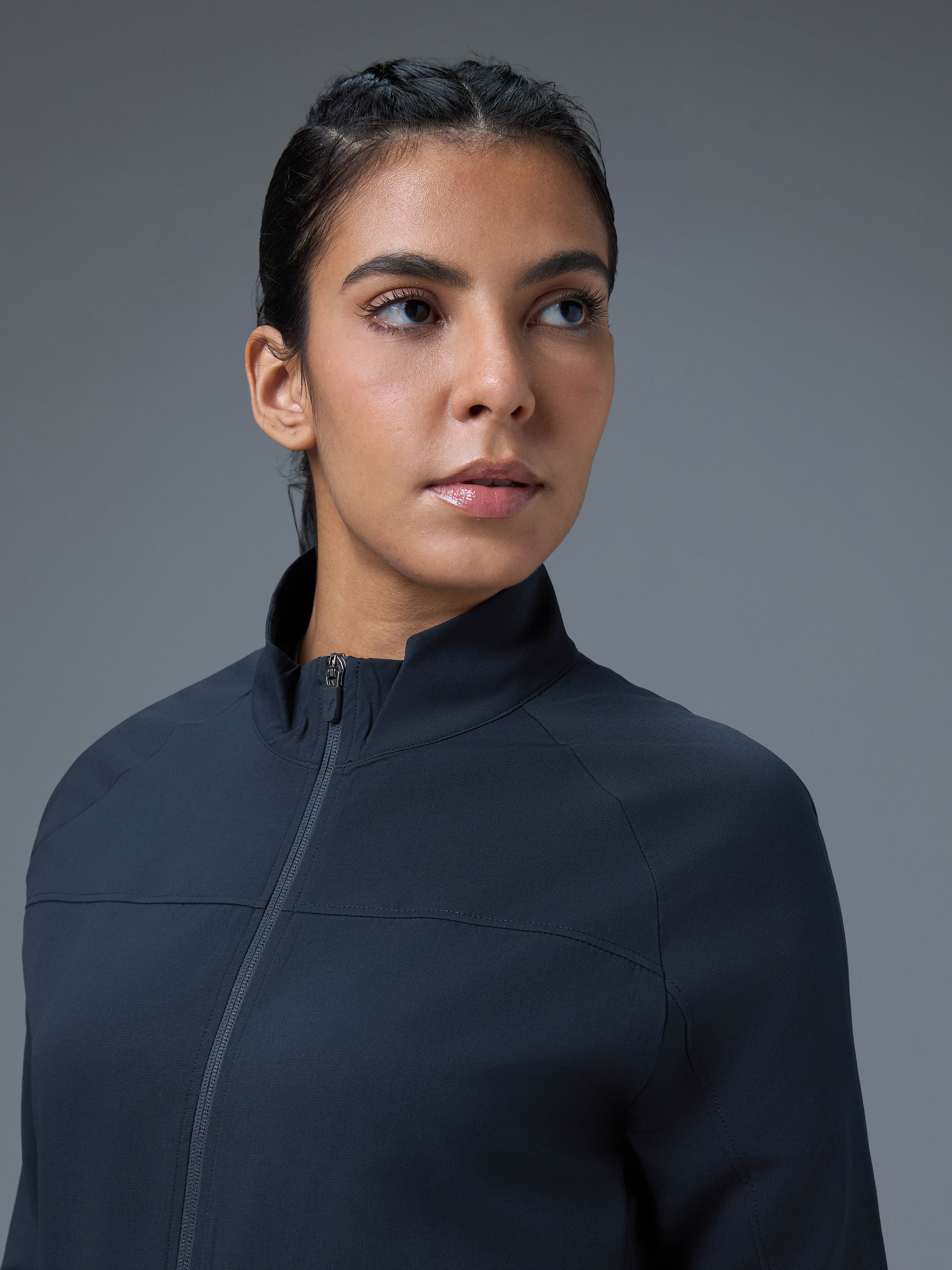 Women Solid Slim Fit Mock Neck Sports Jacket with TECHNOLITE - Image 6