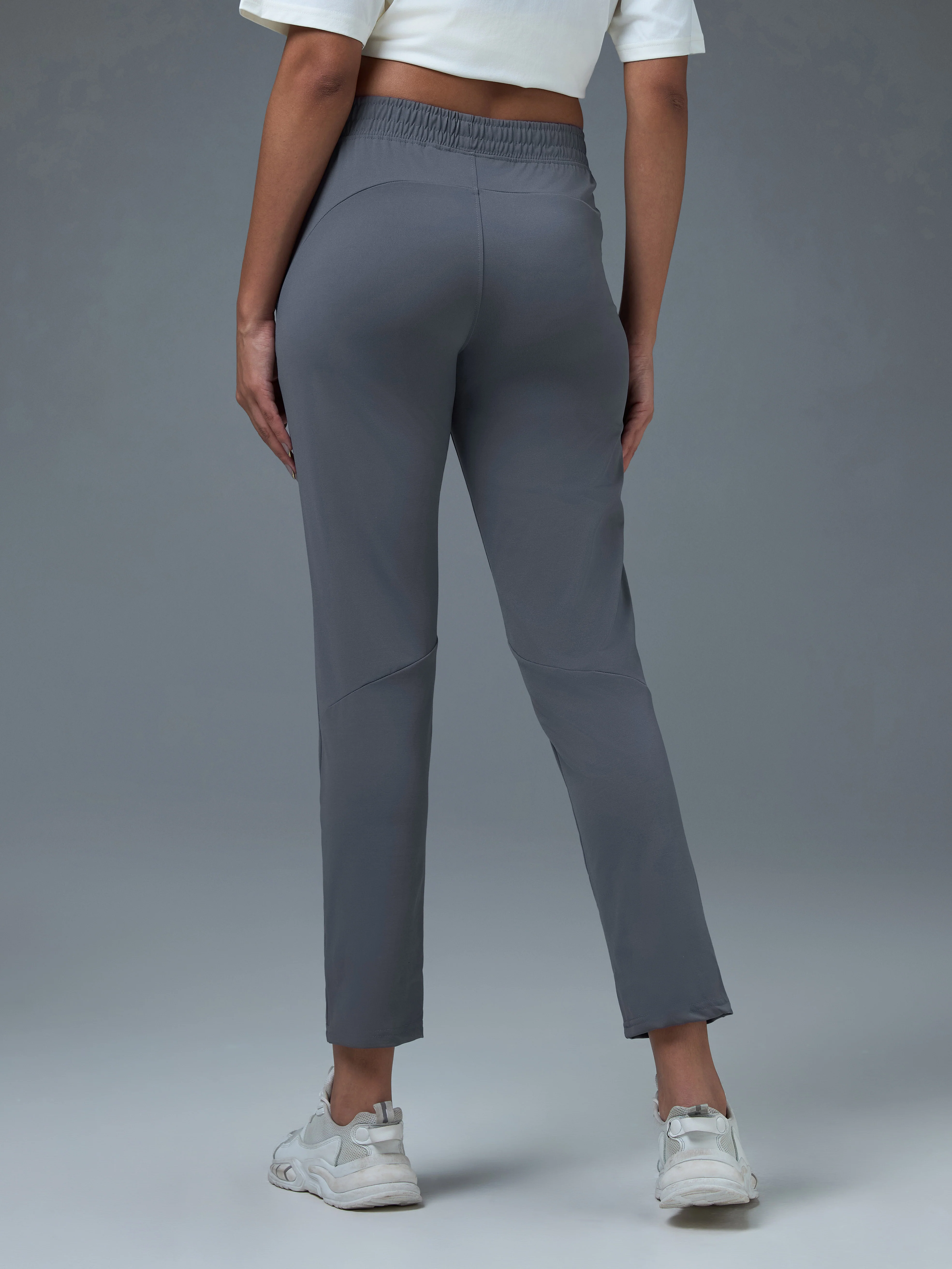 Women Solid Straight Fit Trackpants with 4 Way Crispy - Image 3