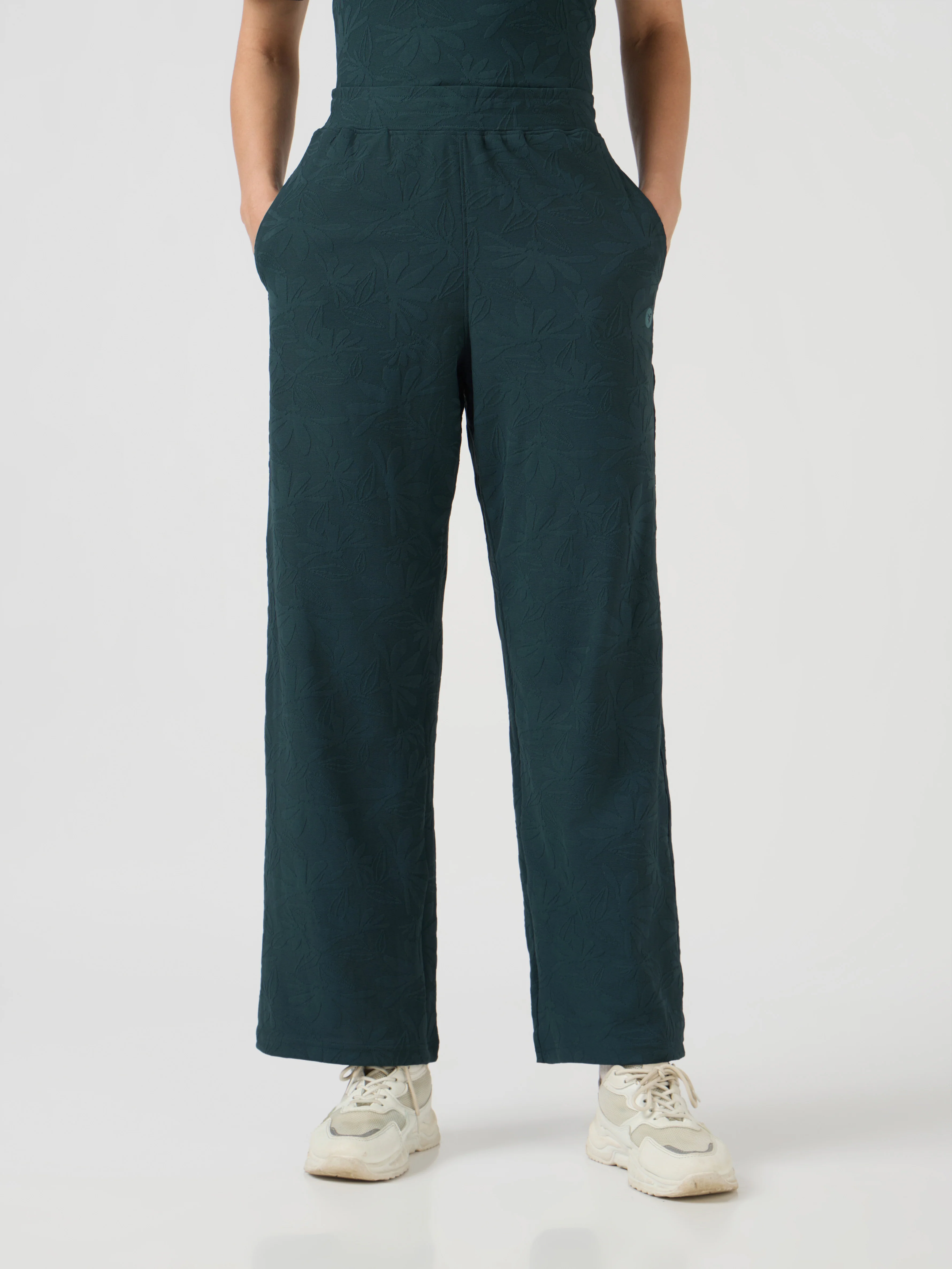 Women Textured Straight Fit Trackpants with COTFLEX - Image 2