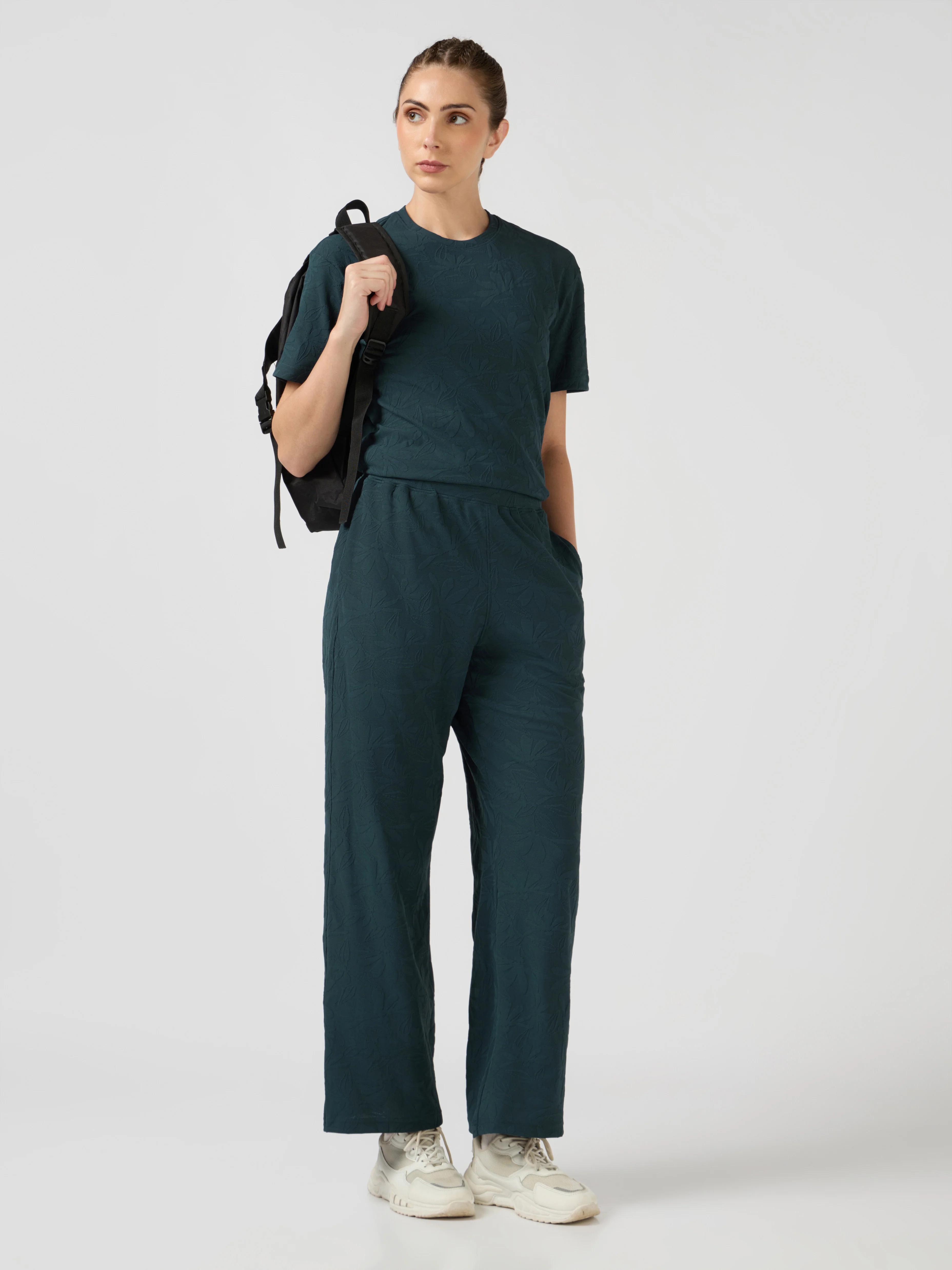 Women Textured Straight Fit Trackpants with COTFLEX - Image 6