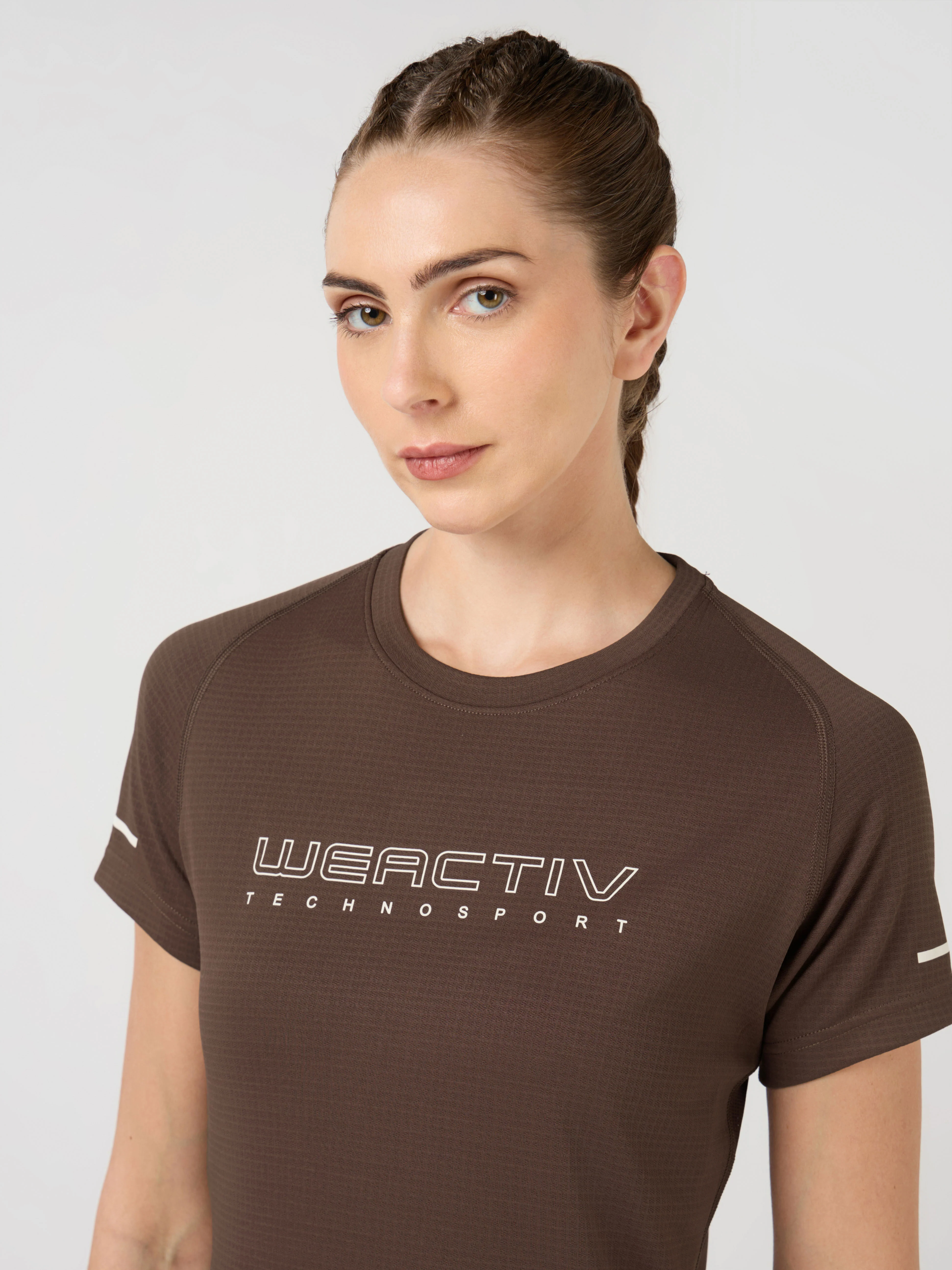 Women Typography Print Regular Fit Round Neck Sports Tee with TECHNOCOOL+ - Image 6