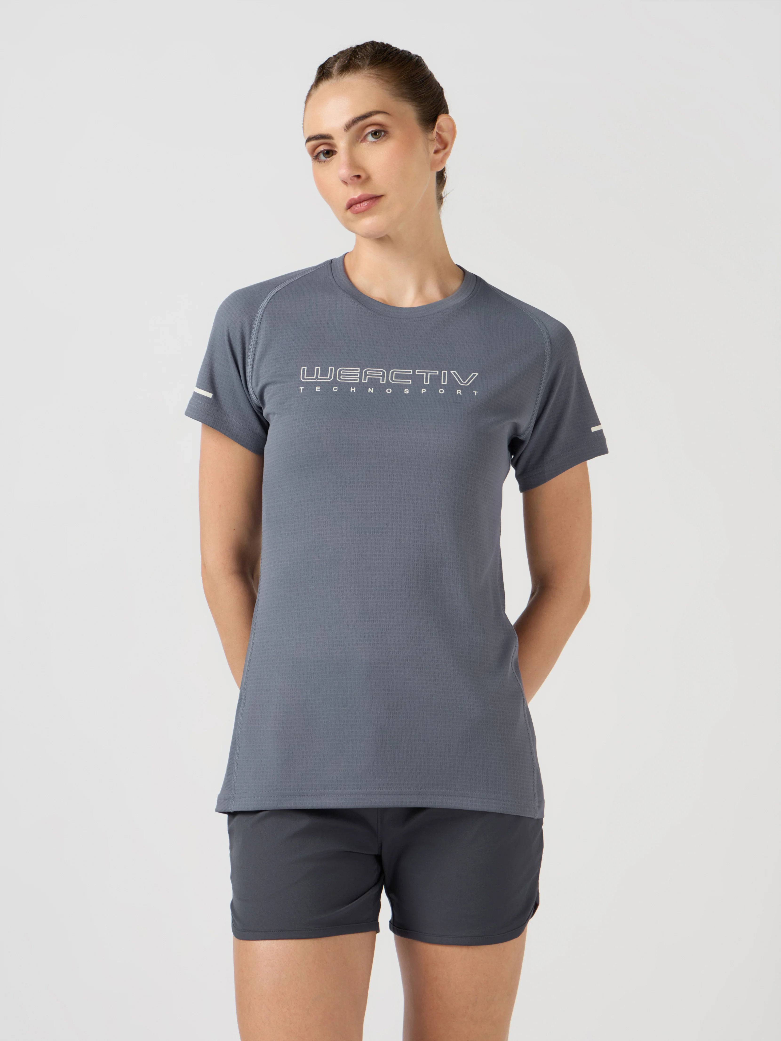 Women Typography Print Regular Fit Round Neck Sports Tee with TECHNOCOOL+ - Image 2